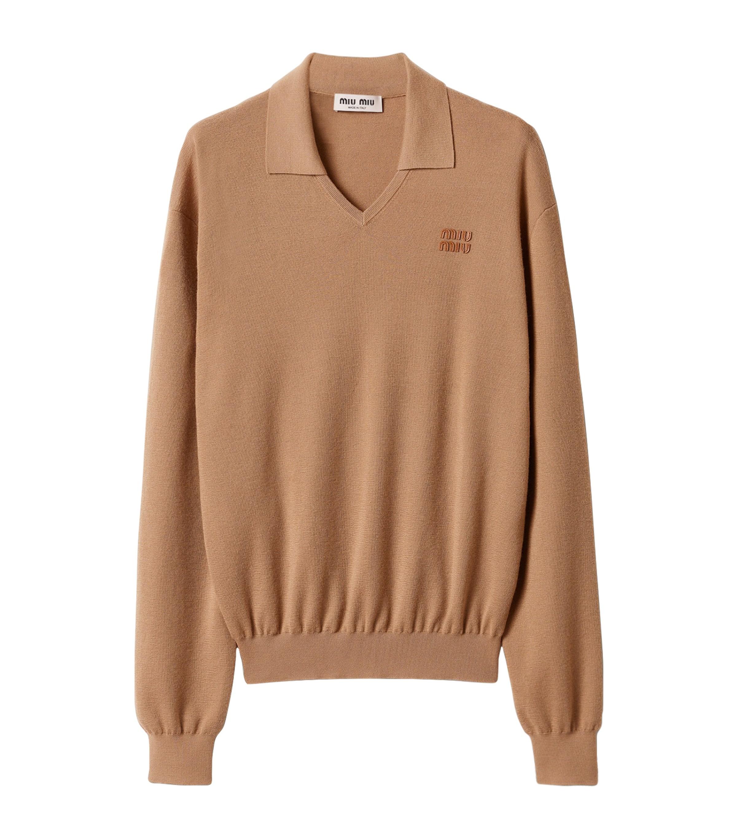 Miu Miu Womens Cashmere Polo Sweater Image 1