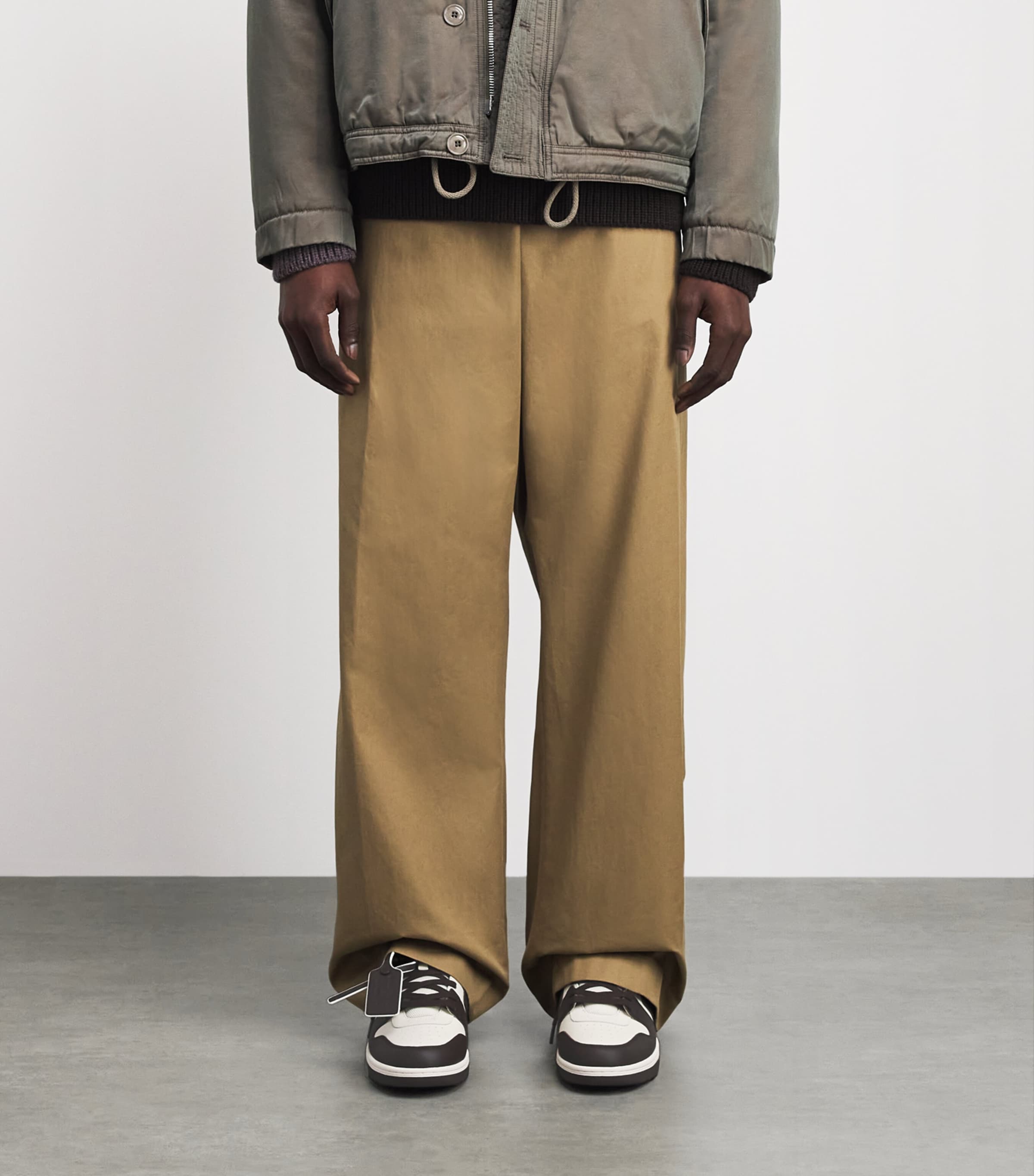 Off-White Leather Out of Office Sneakers Dark Brown Image 4