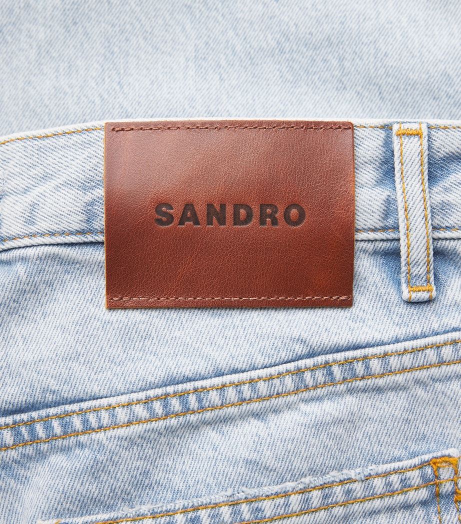 Sandro Paris Womens Straight-Leg Patch Pocket Jeans Light Bu Jean Image 6