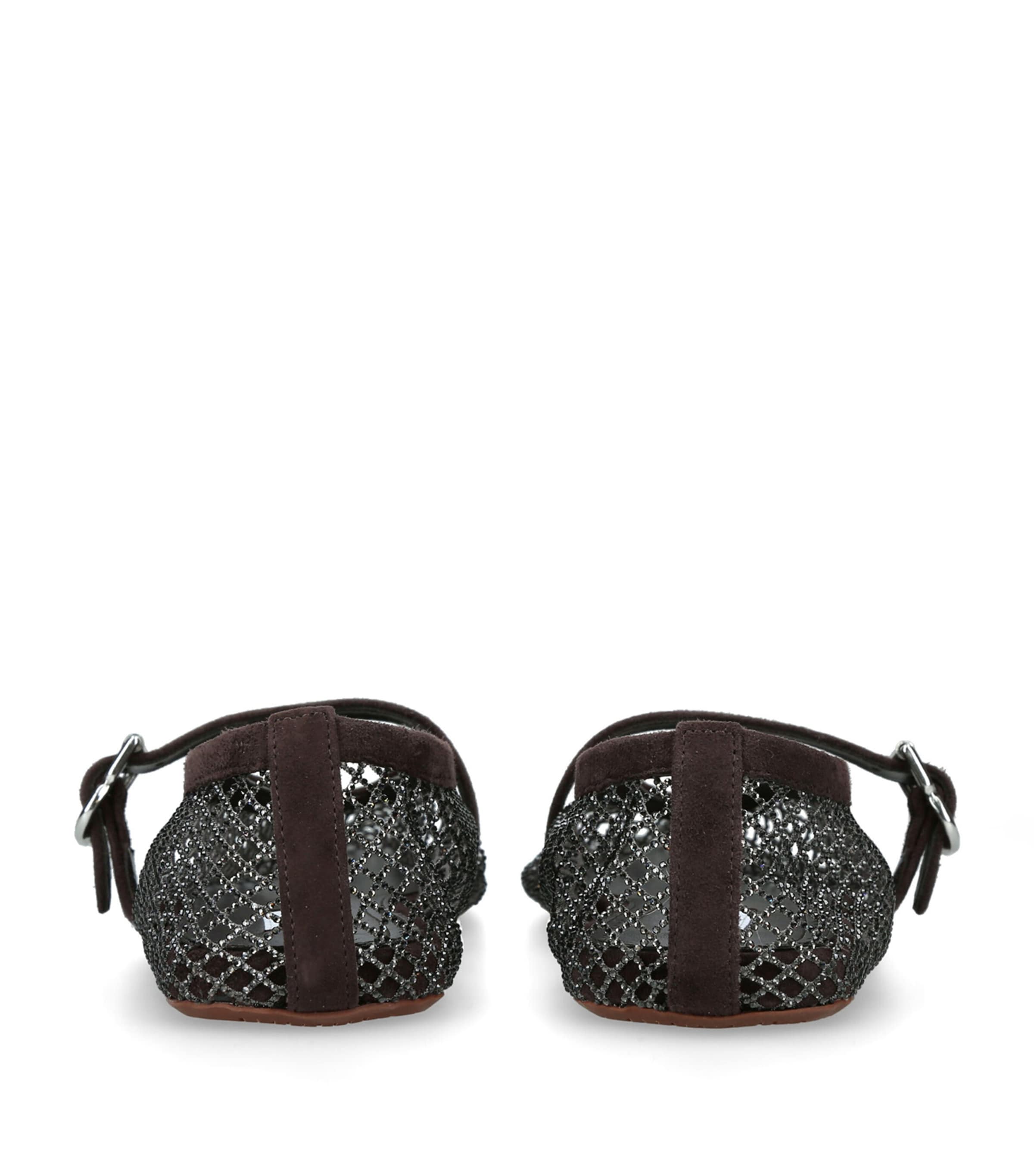 Alaïa Suede Mesh Ballet FLats Dk.brn Com Image 2