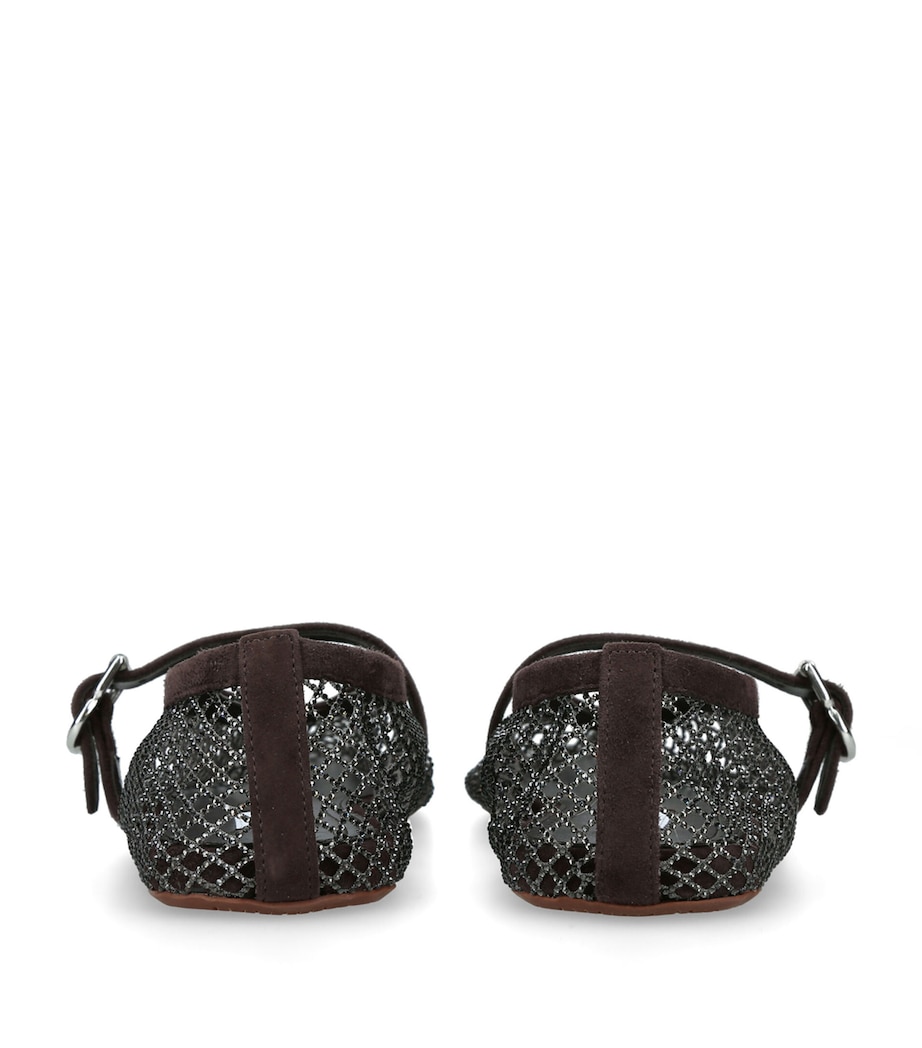 Alaïa Suede Mesh Ballet FLats Dk.brn Com Image 2