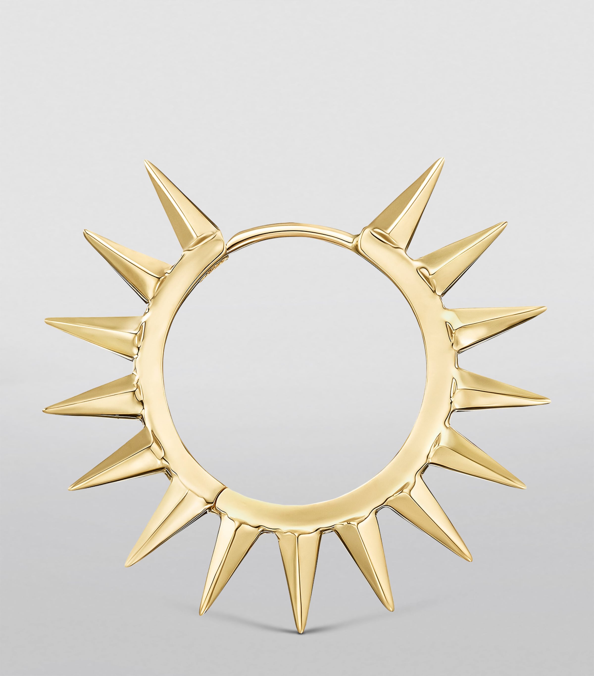 Yellow Gold Metal Mohawk Hoop Earring (11mm) YELLOW GOLD Image 4