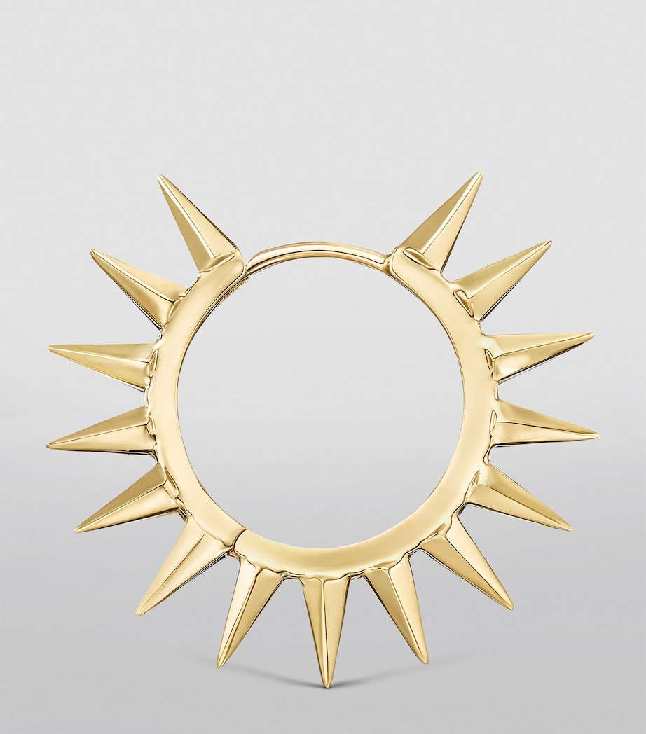 Yellow Gold Metal Mohawk Hoop Earring (11mm) YELLOW GOLD Image 4