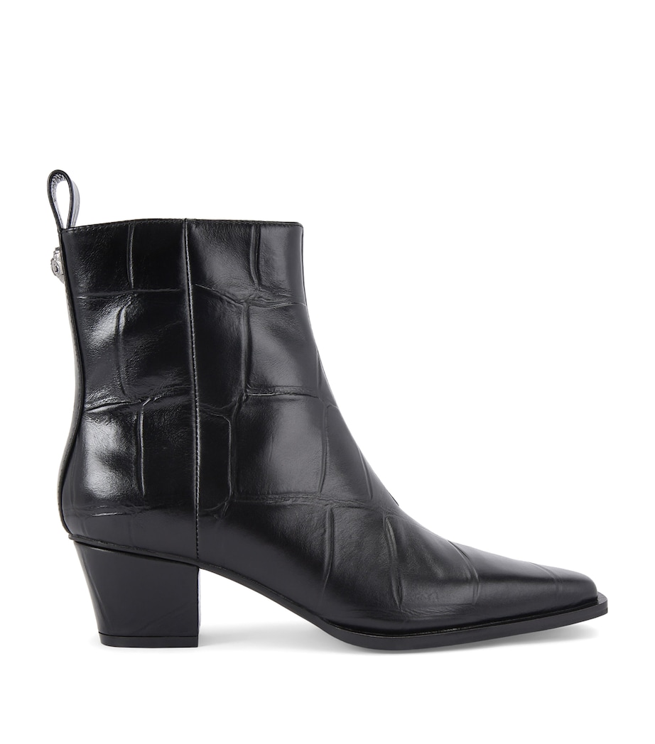 Leather Mini Eagle Ankle Boots BLACK Image 1