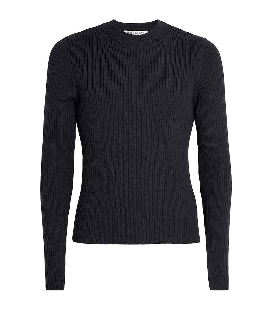 Merino Wool Compact Roundneck Sweater OFF BLACK RUSTIC Image 1