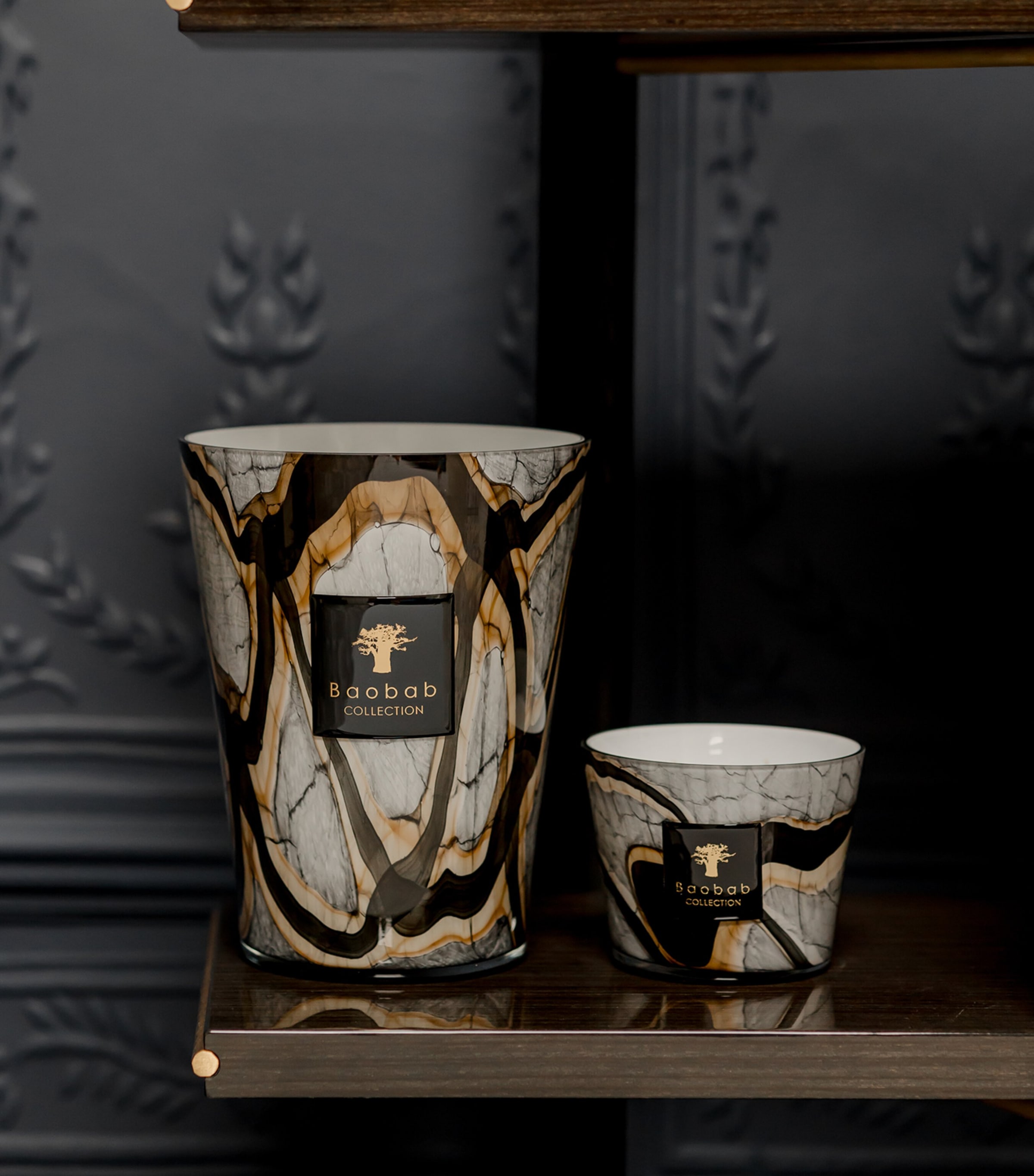 Baobab Collection Stones Marble Candle (10cm) Grey Image 3