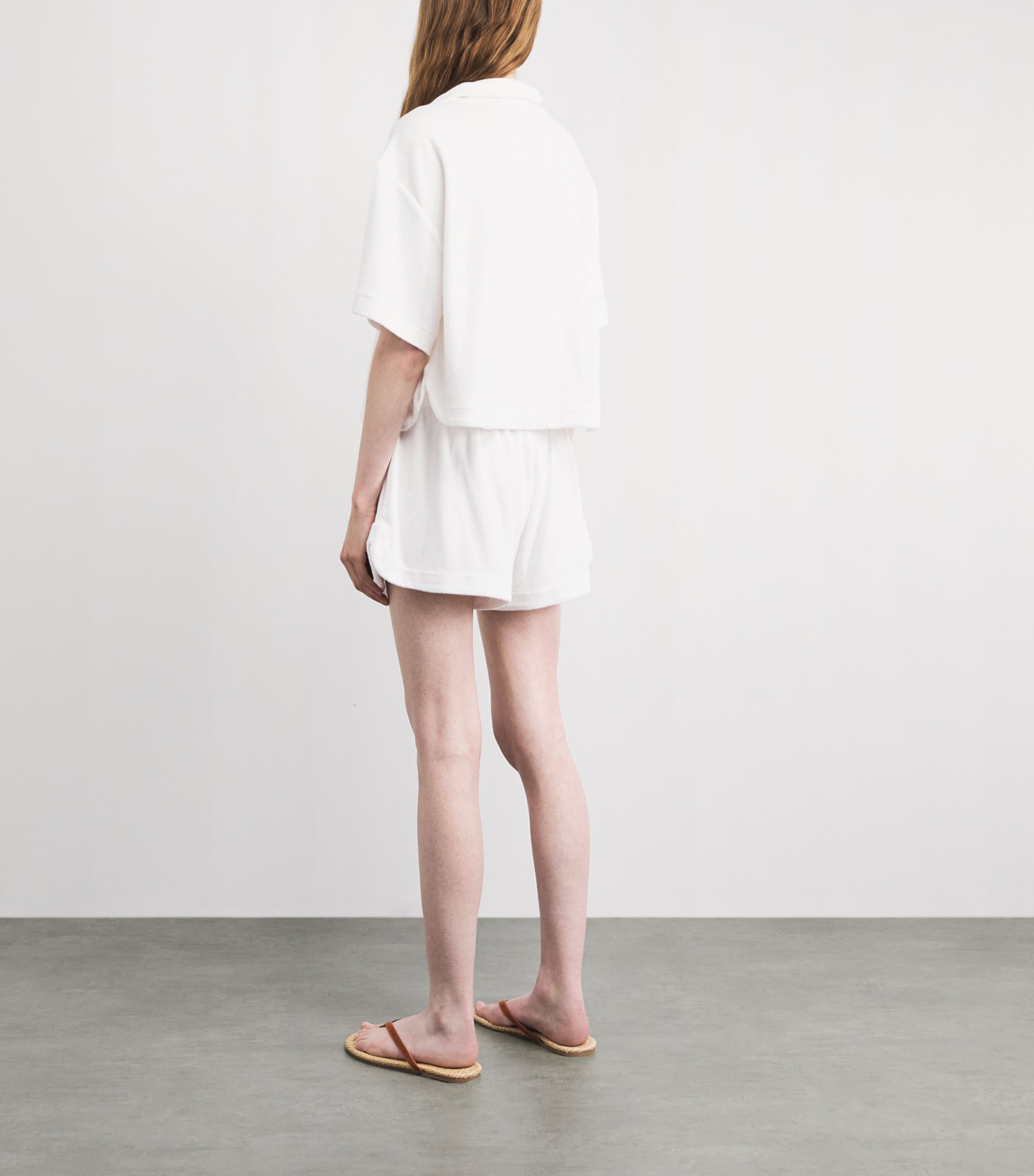 Polo Ralph Lauren Womens Organic Cotton Terry Polo Shirt and Shorts Set White Image 4