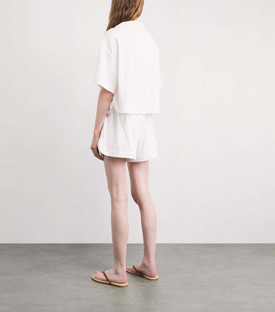 Polo Ralph Lauren Womens Organic Cotton Terry Polo Shirt and Shorts Set White Image 4