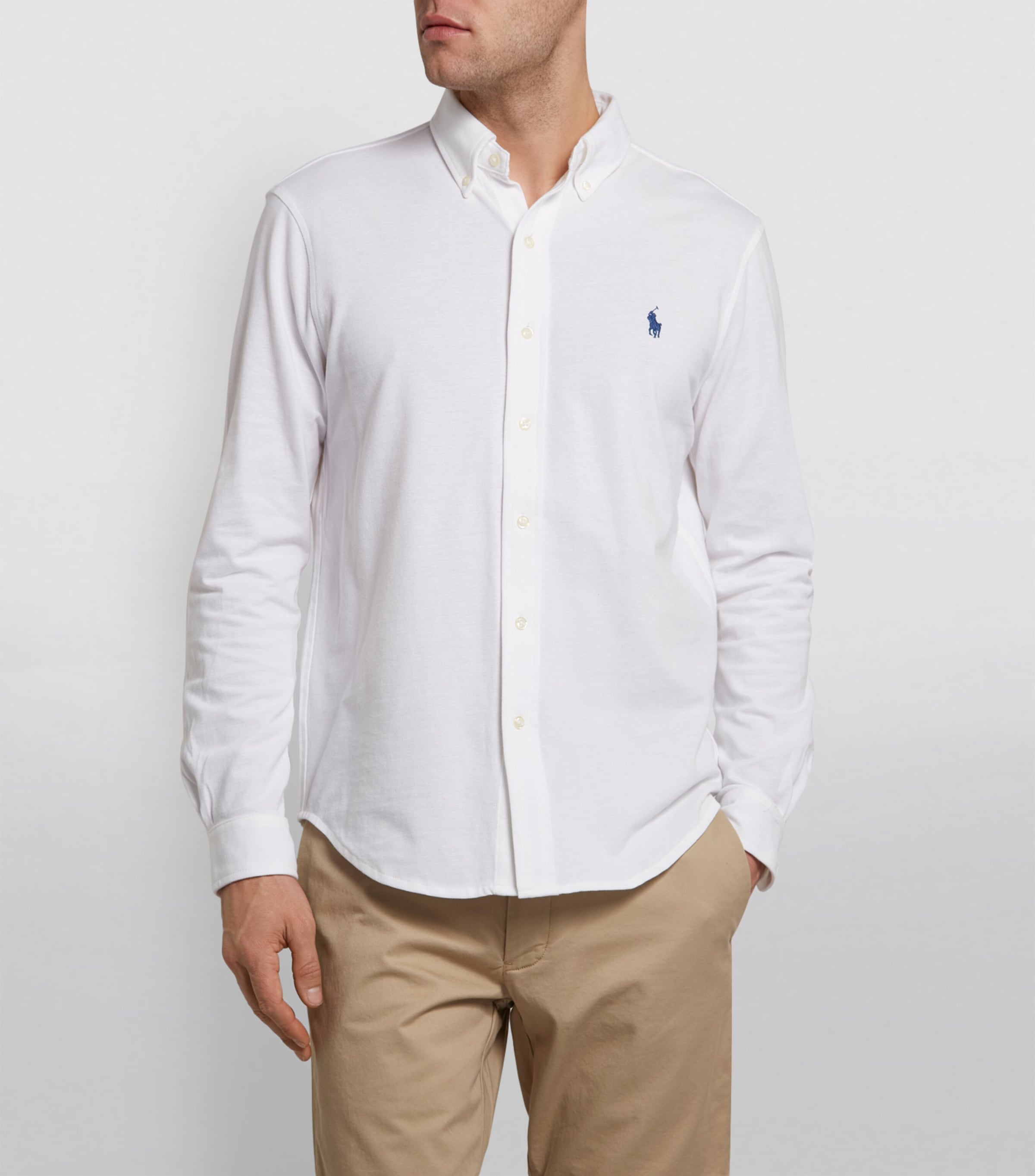 Cotton Textured Polo Shirt WHITE Image 3