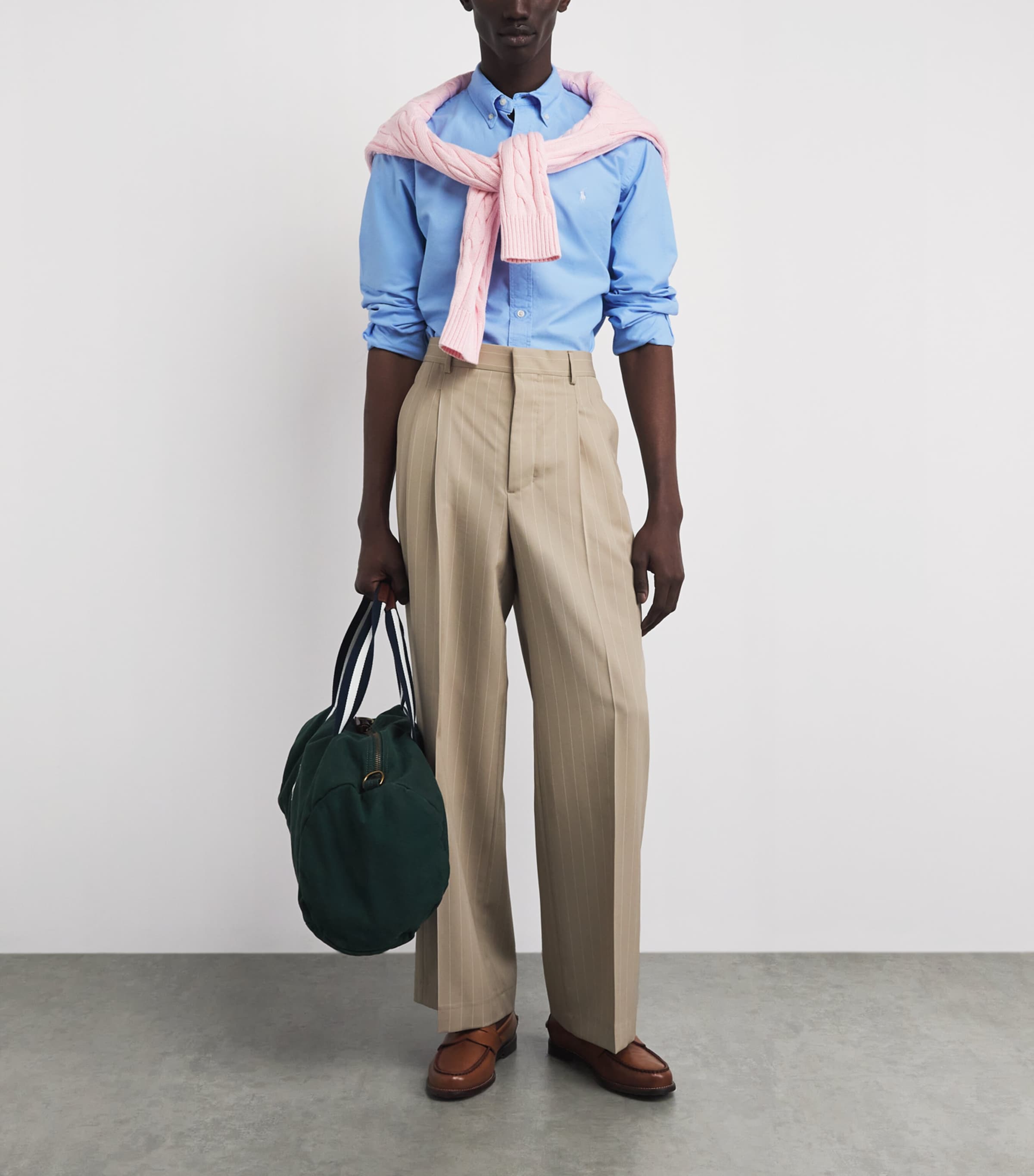 Polo Ralph Lauren Mens Cotton Garment-Dyed Oxford Shirt Austin Blue W/wht Pp Image 2