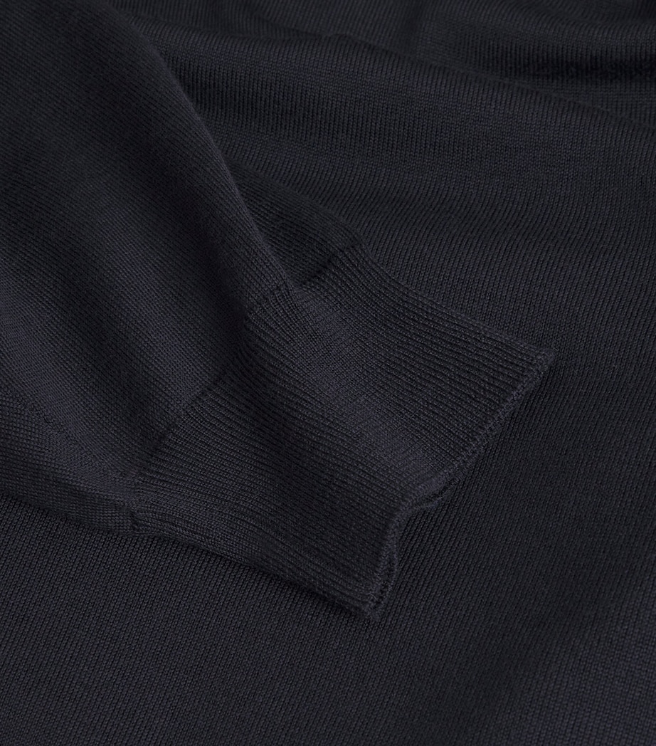 Virgin Wool Rollneck Sweater 850-NAVY Image 5