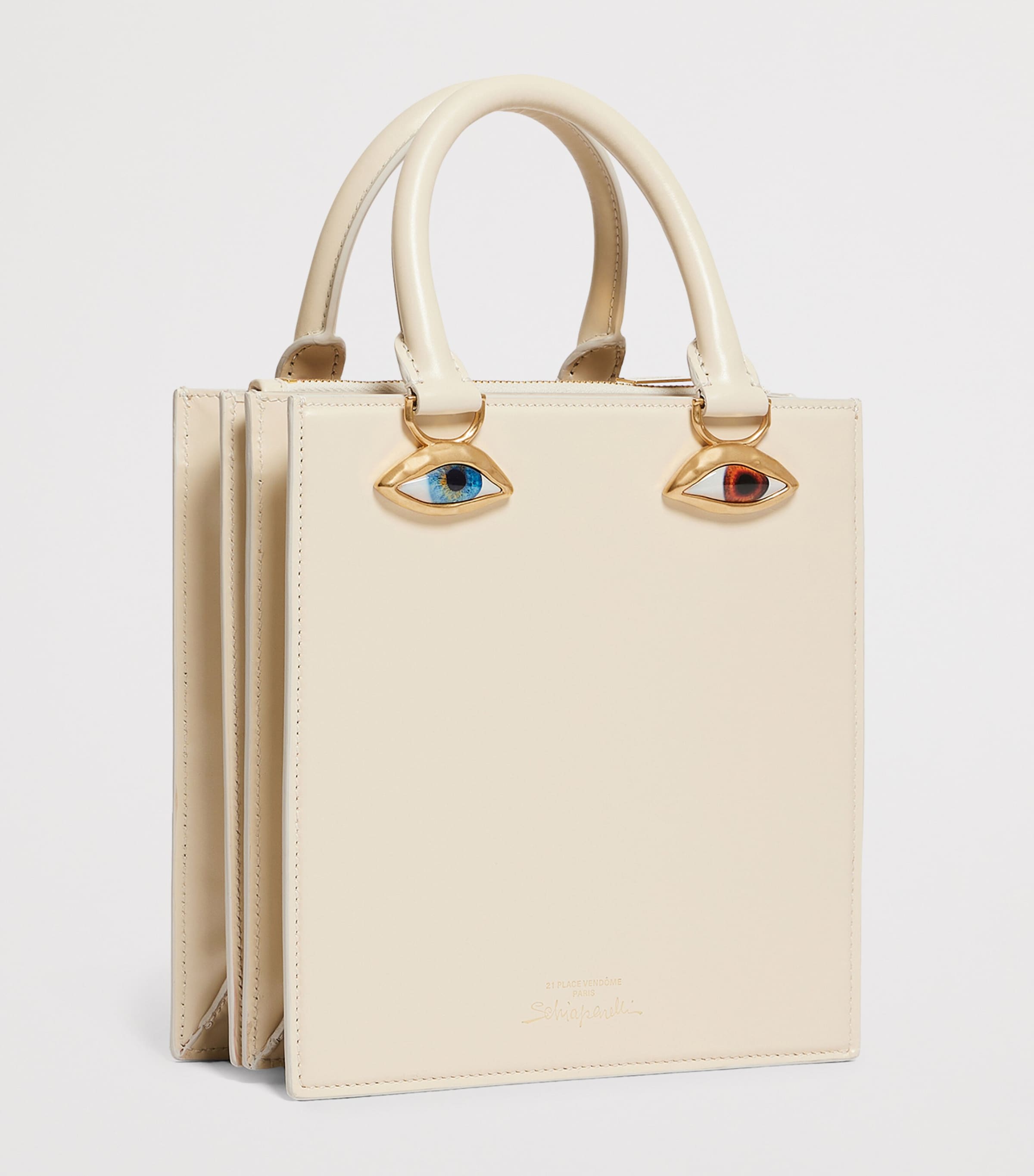 Schiaparelli Leather Face Top-Handle Bag Beige Image 6