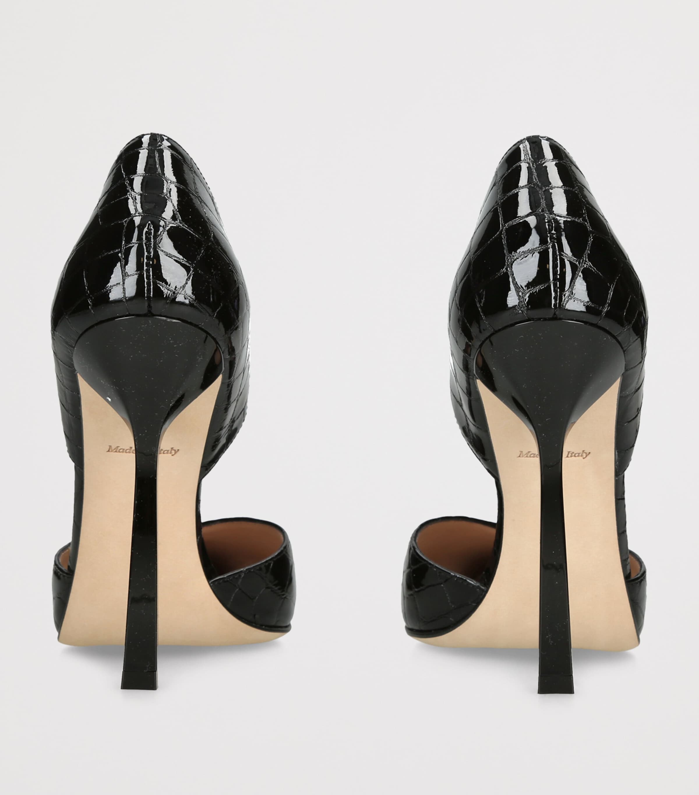 Victoria Beckham Patent Leather Angle D'Orsay Heeled Pumps 115 Black Image 4