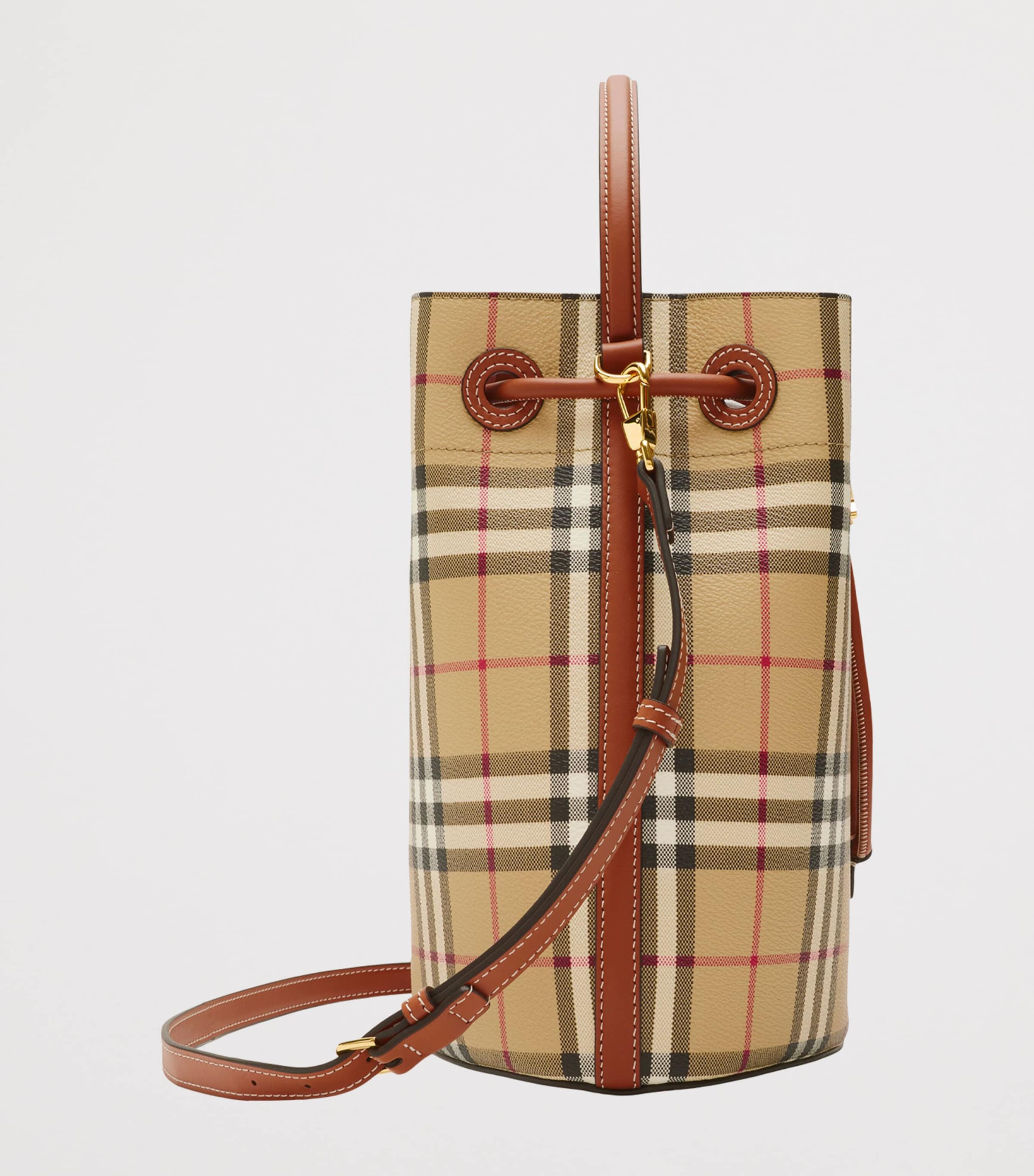 Small Check Monogram Bucket Bag VNTG CHK/BRIAR BROWN Image 2
