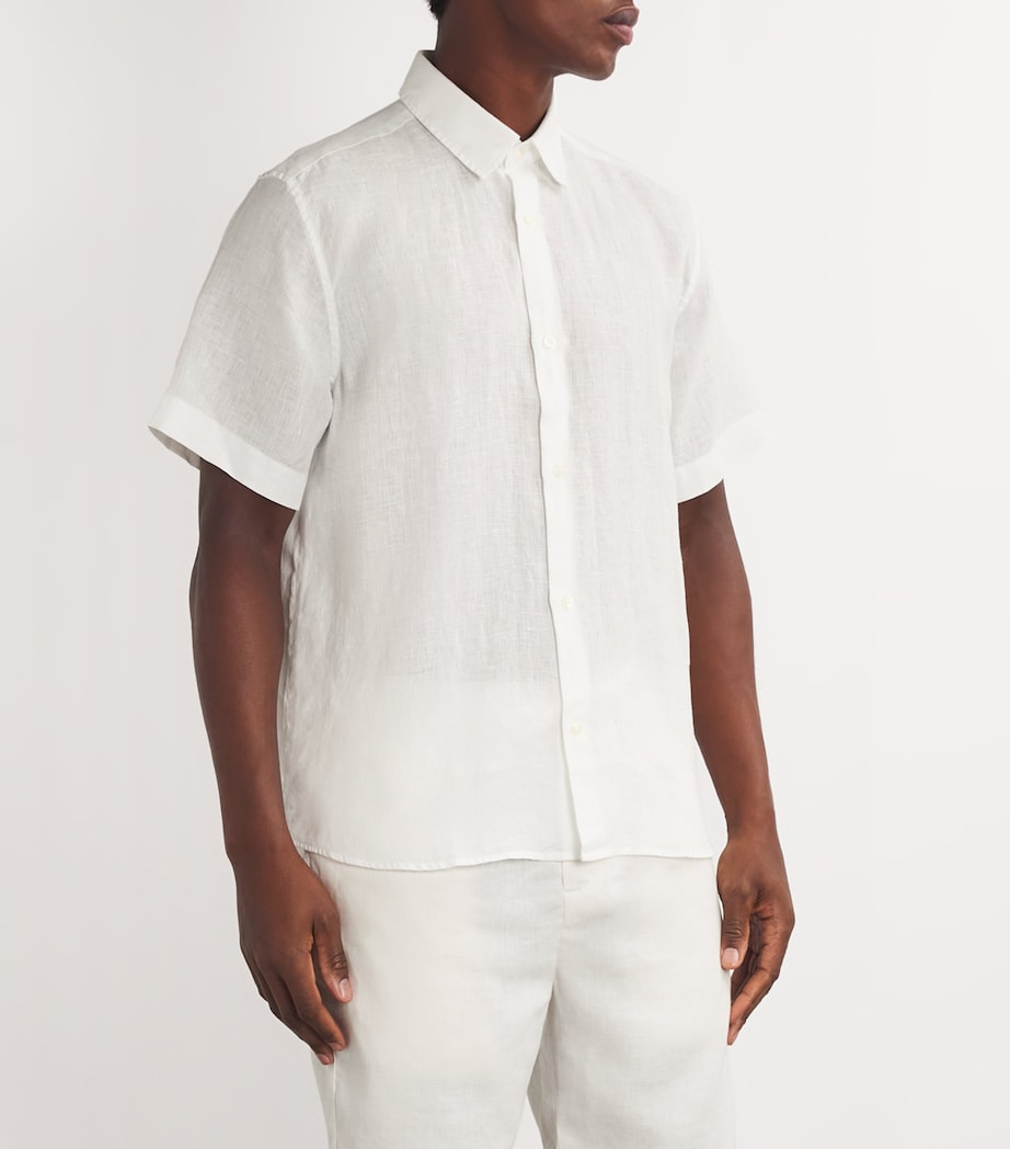 Linen Castro Short-Sleeve Shirt WHITE Image 3