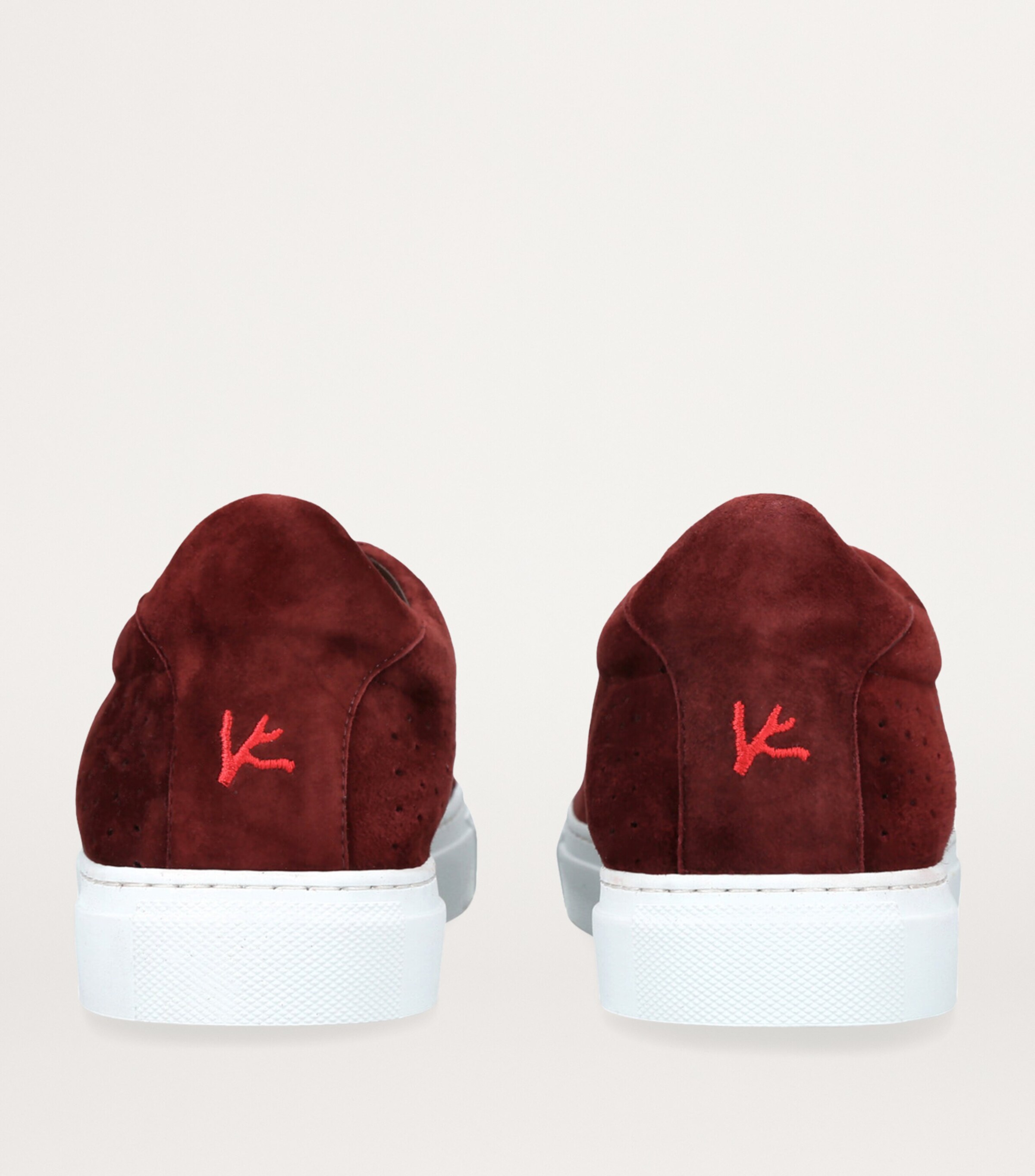 Isaia Suede Perforated Sneakers Rust Image 2