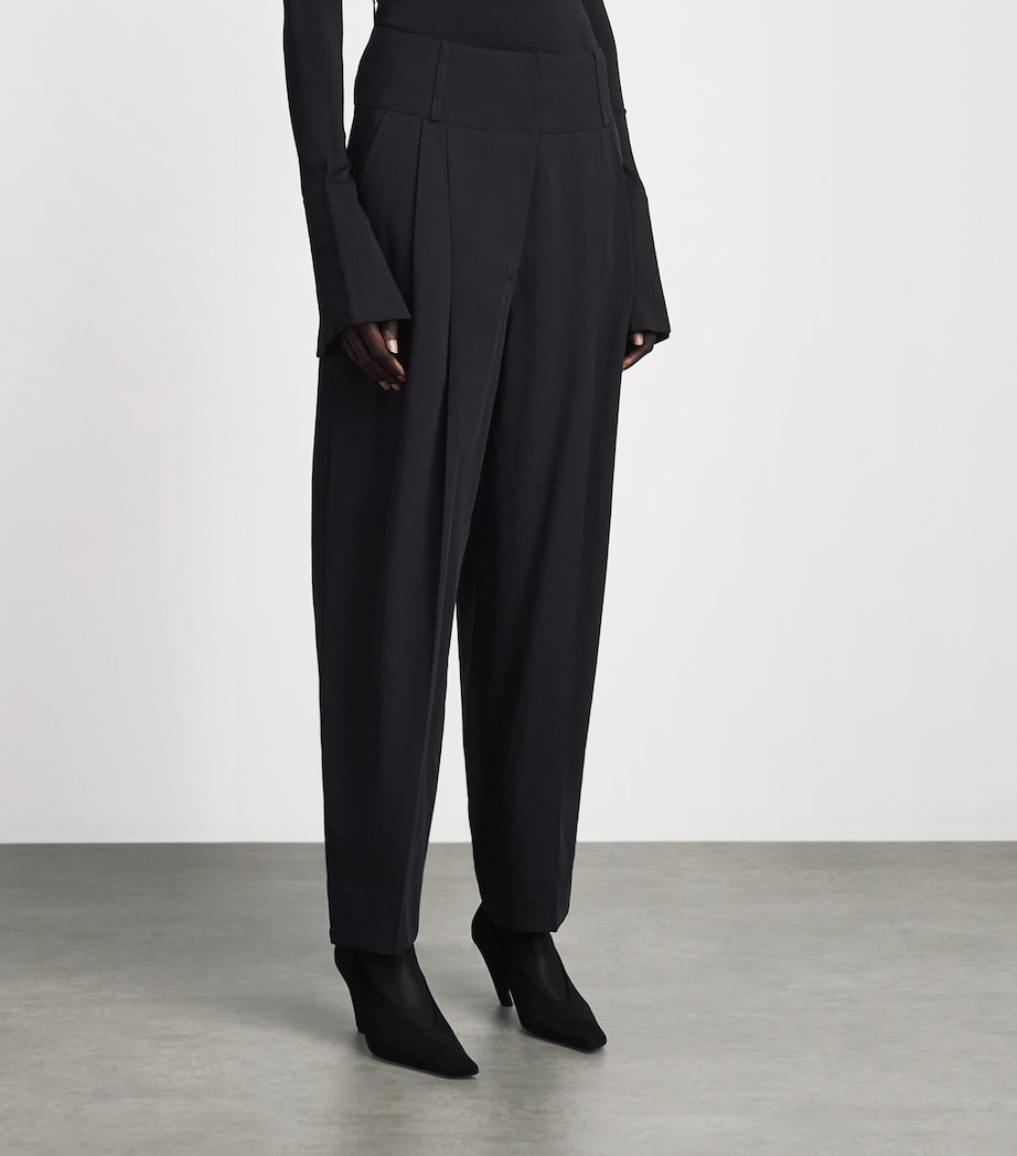 Toteme Womens Pleated Balloon Trousers Black Image 4