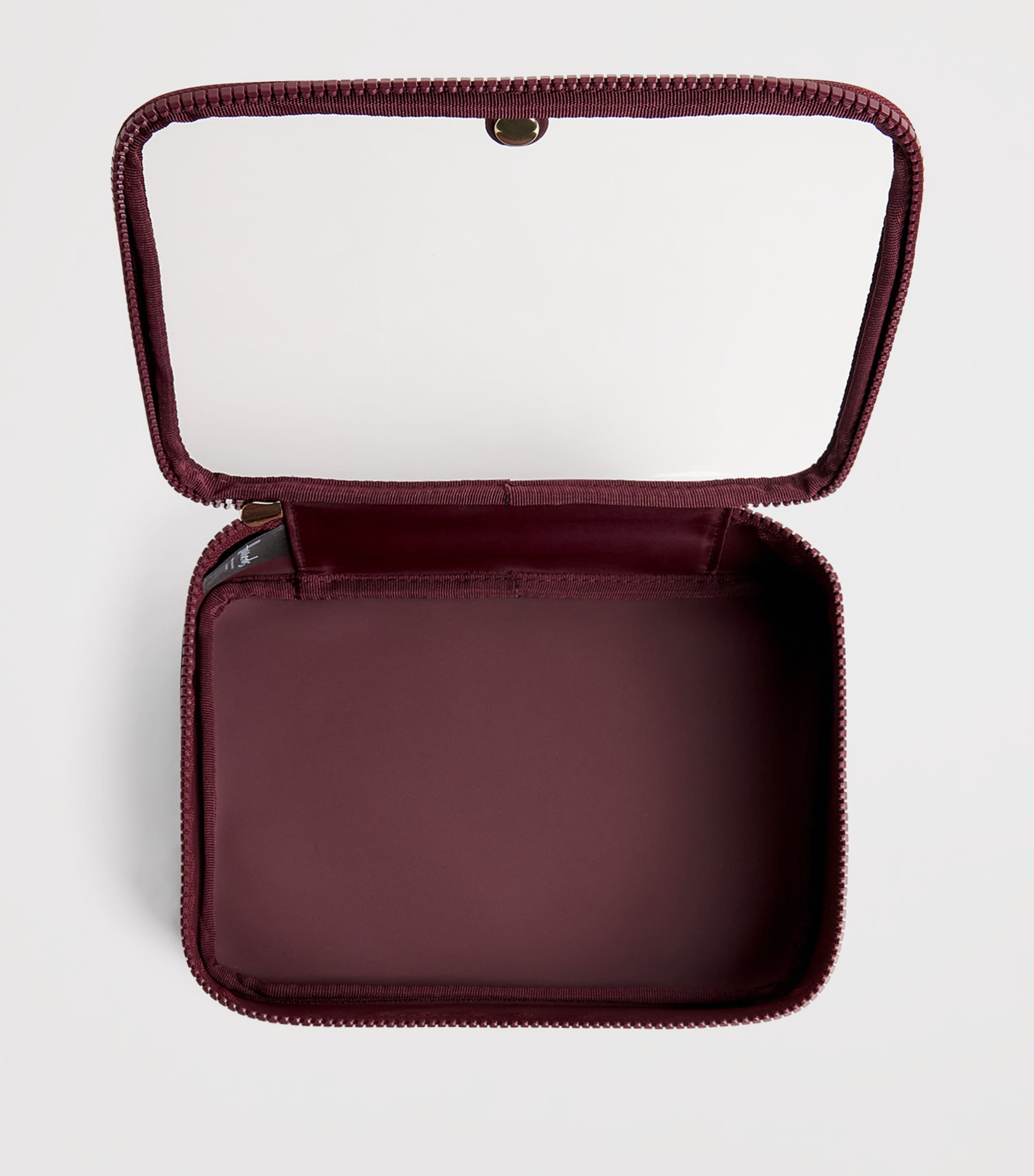 Harrods Clear Cosmetic Bag Burgundy Image 3