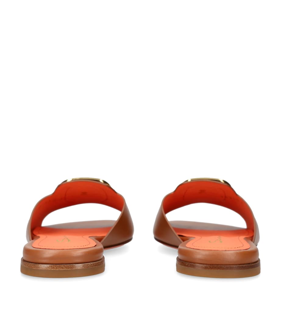 Santoni Leather Apricot Sandals Tan Image 2