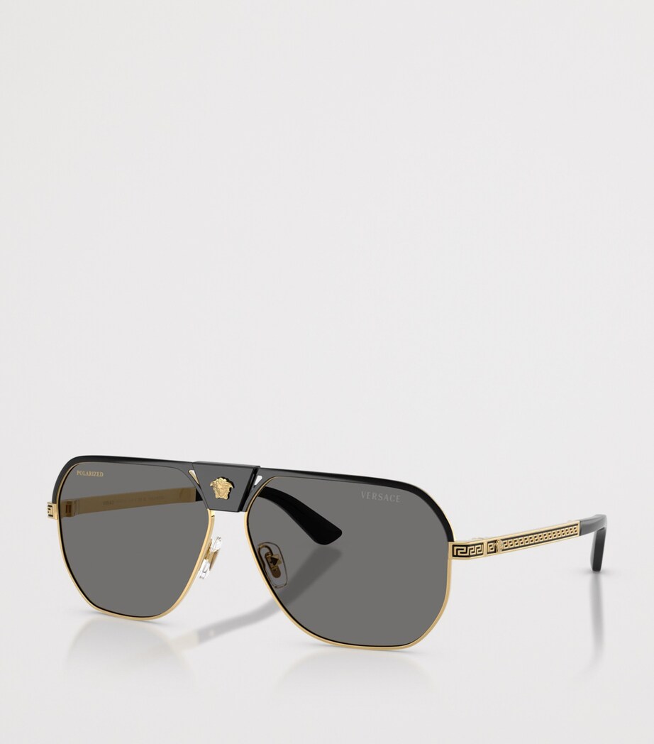 Versace Metal VE2294 Aviator Sunglasses Black Image 2