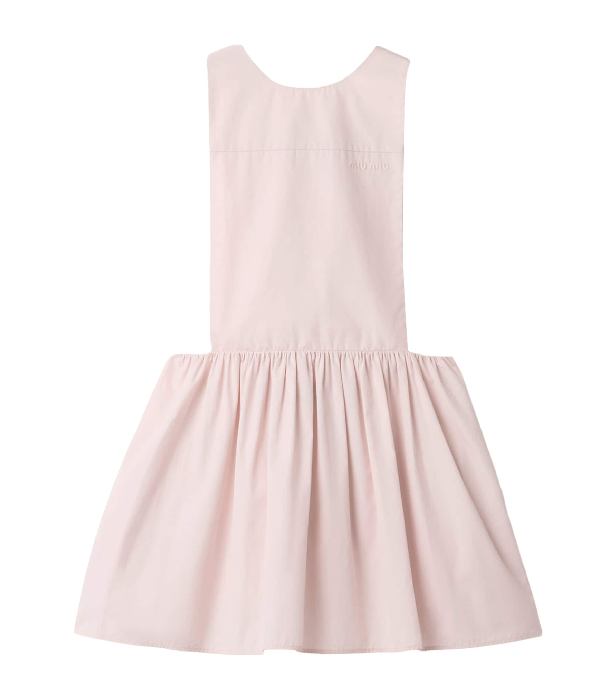 Miu Miu Womens Cotton Poplin Pinafore Mini Dress Pink Image 1