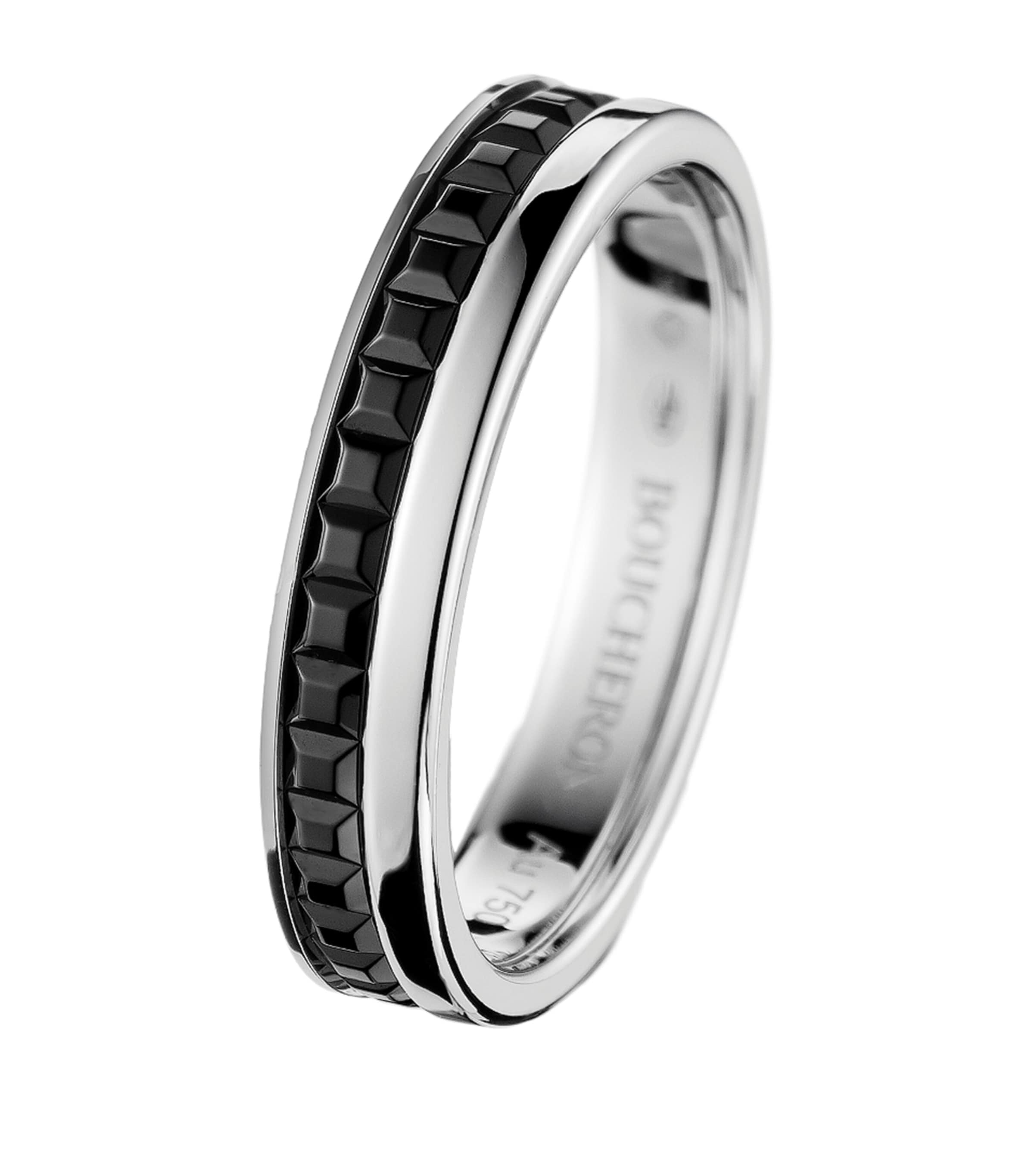 Boucheron White Gold Quatre Black Edition Wedding Band | Fine Jewellery | Fine Rings | Wedding Bands | Mens Fine Jewellery
