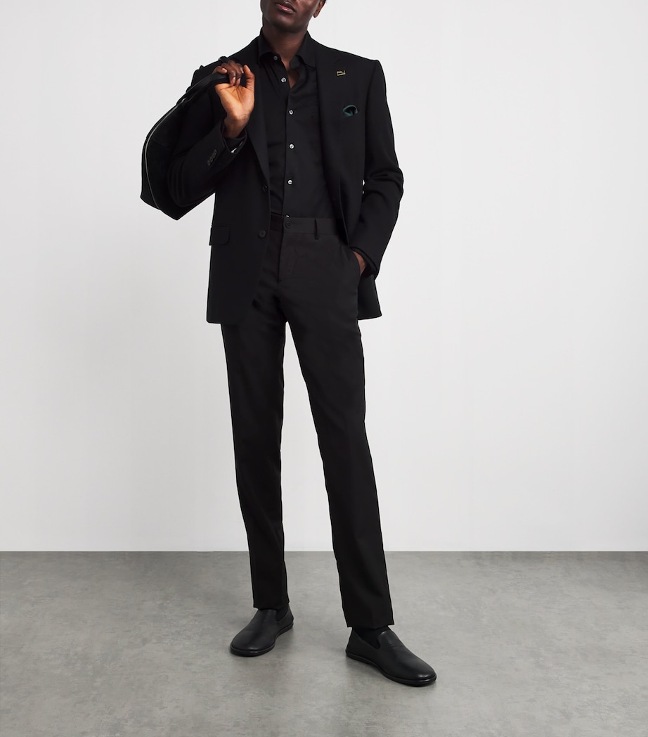 Wool Slim Tailored Trousers 20 BLACK Image 2