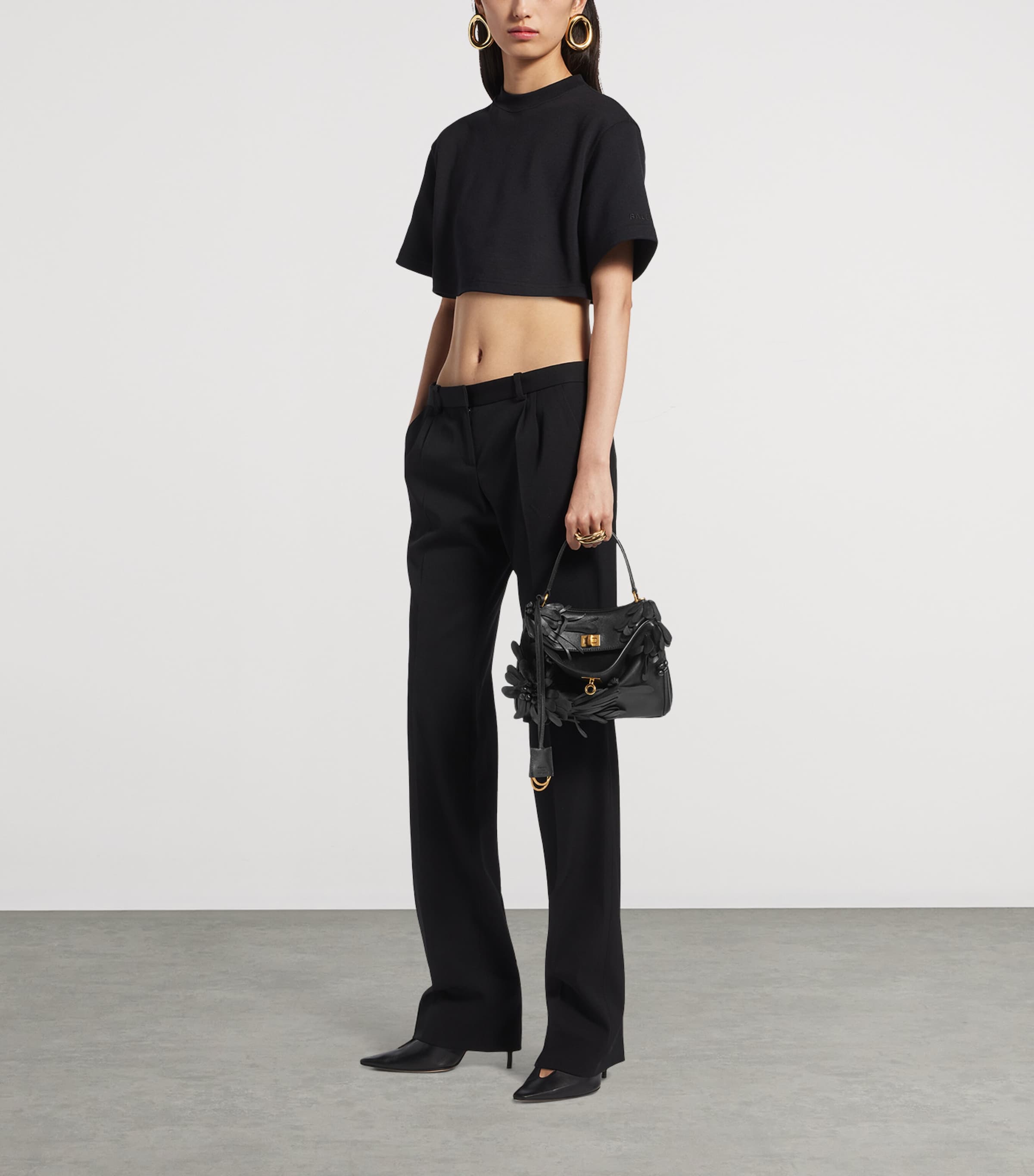 Balenciaga Mini Leather Floral Rodeo Top-Handle Bag Image 5