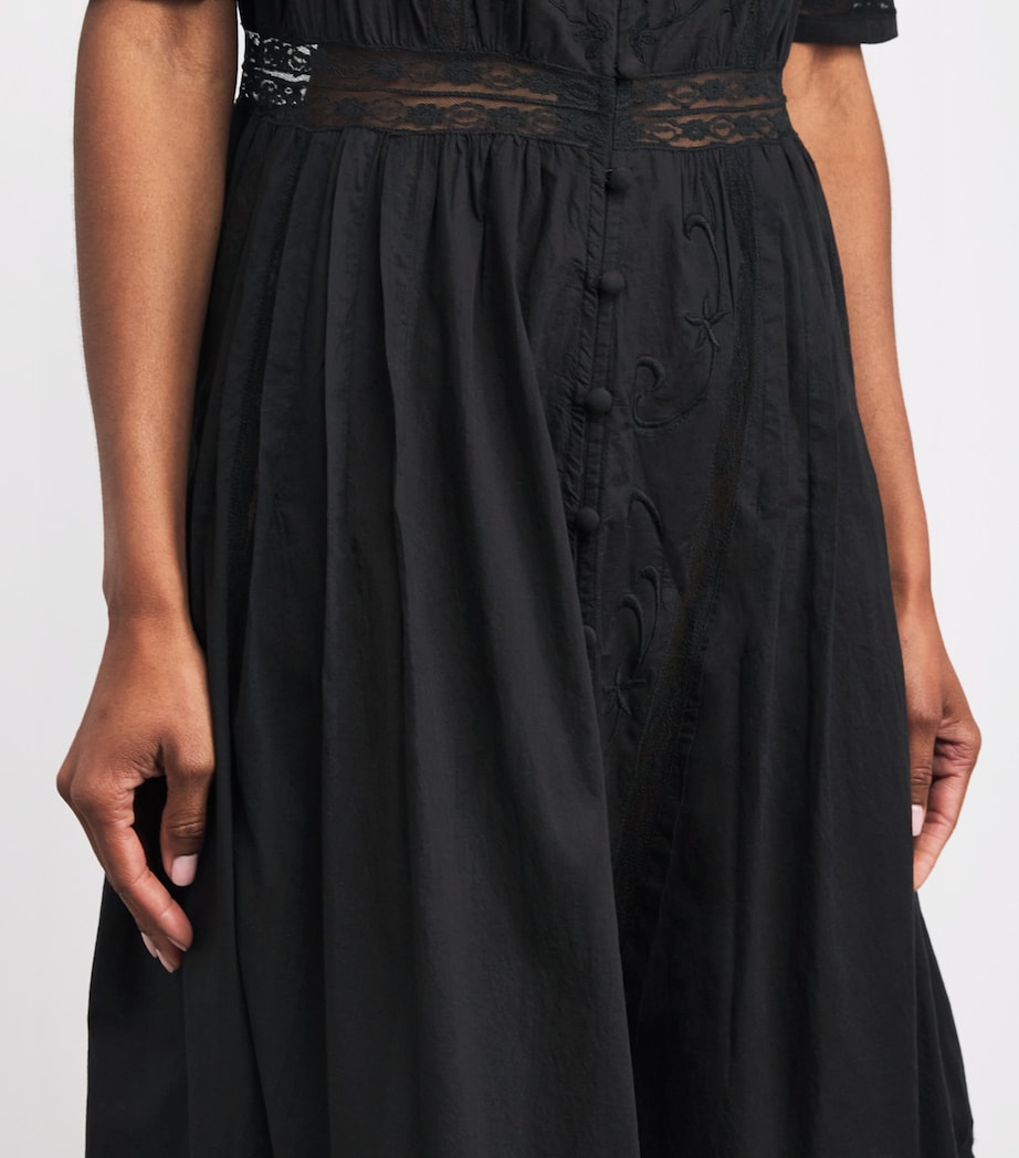 Cotton August Midi Dress BLACK Image 6
