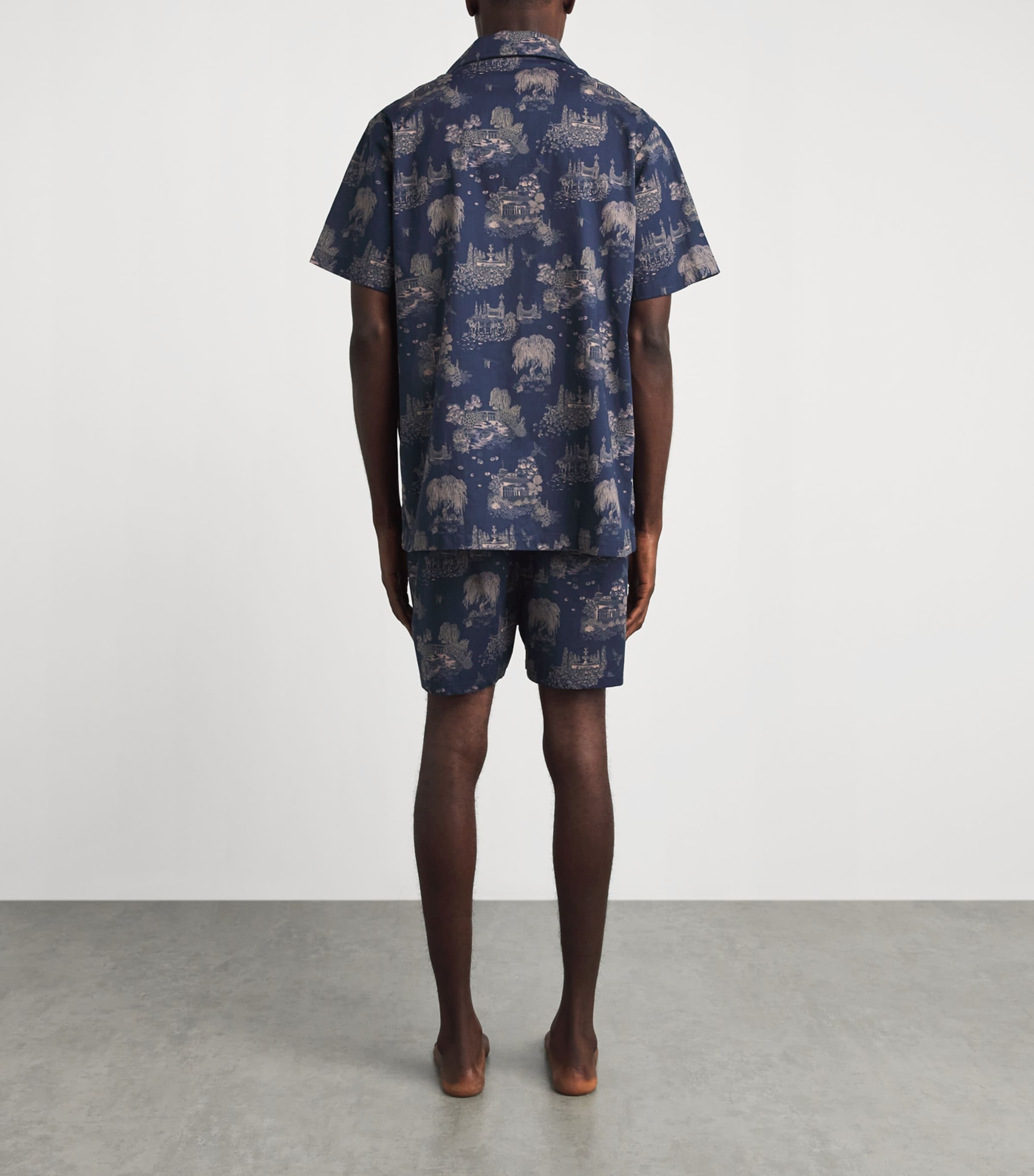 Derek Rose Mens Cotton Ledbury Pyjama Set Nav Image 4