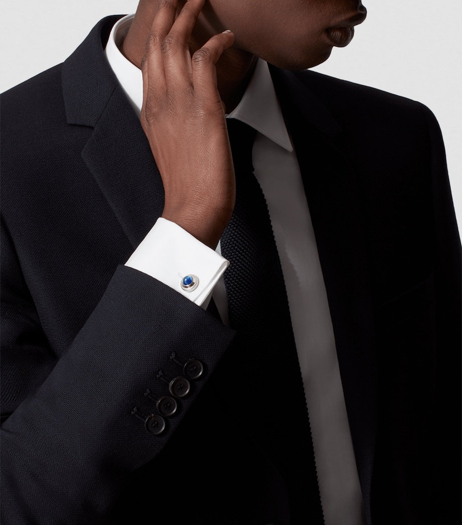 Palladium-Plated Pasha de Cartier Cufflinks STEEL Image 3