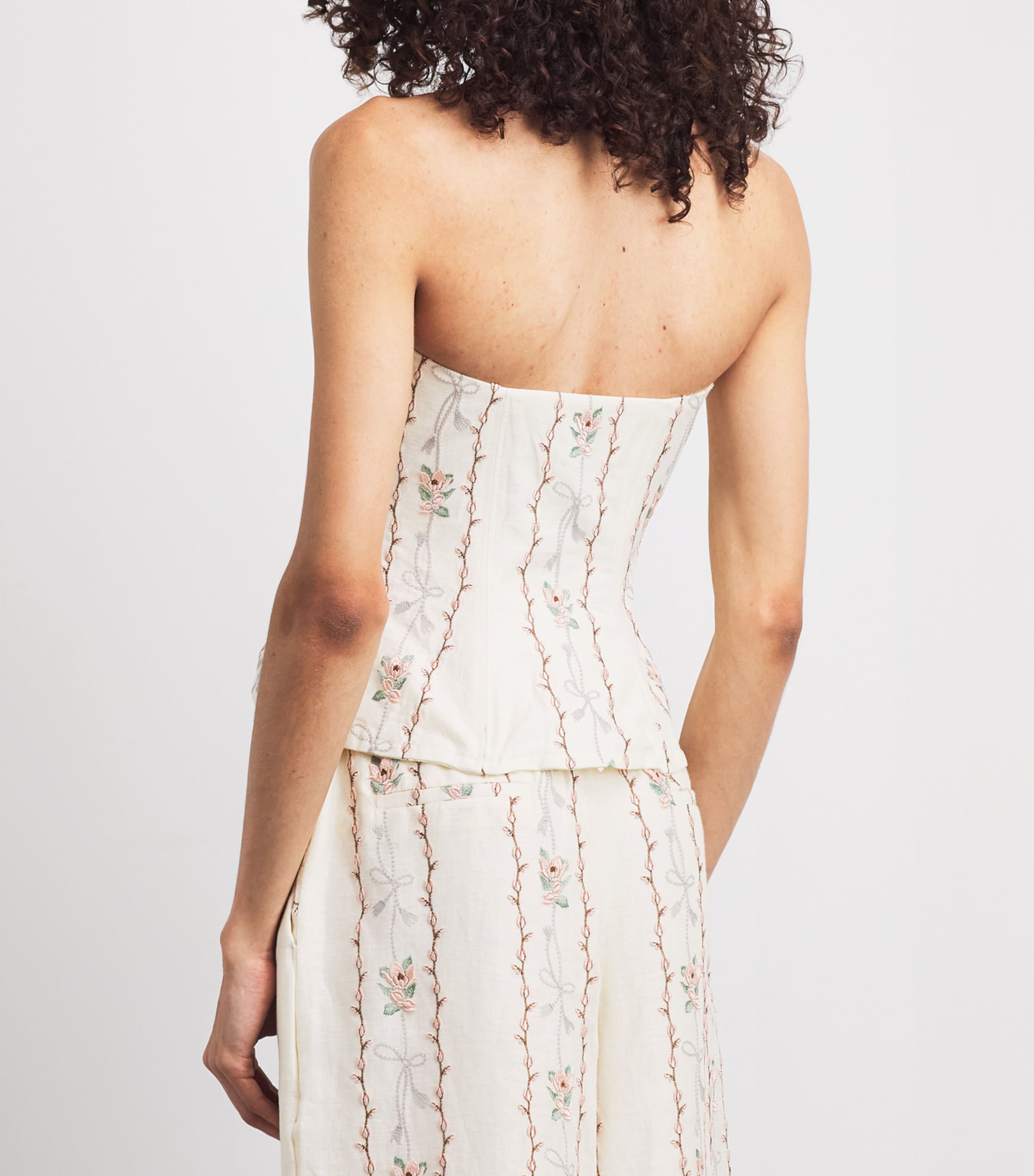 Agua By Agua Bendita Womens Linen Abelia Navegante Strapless Top Image 5