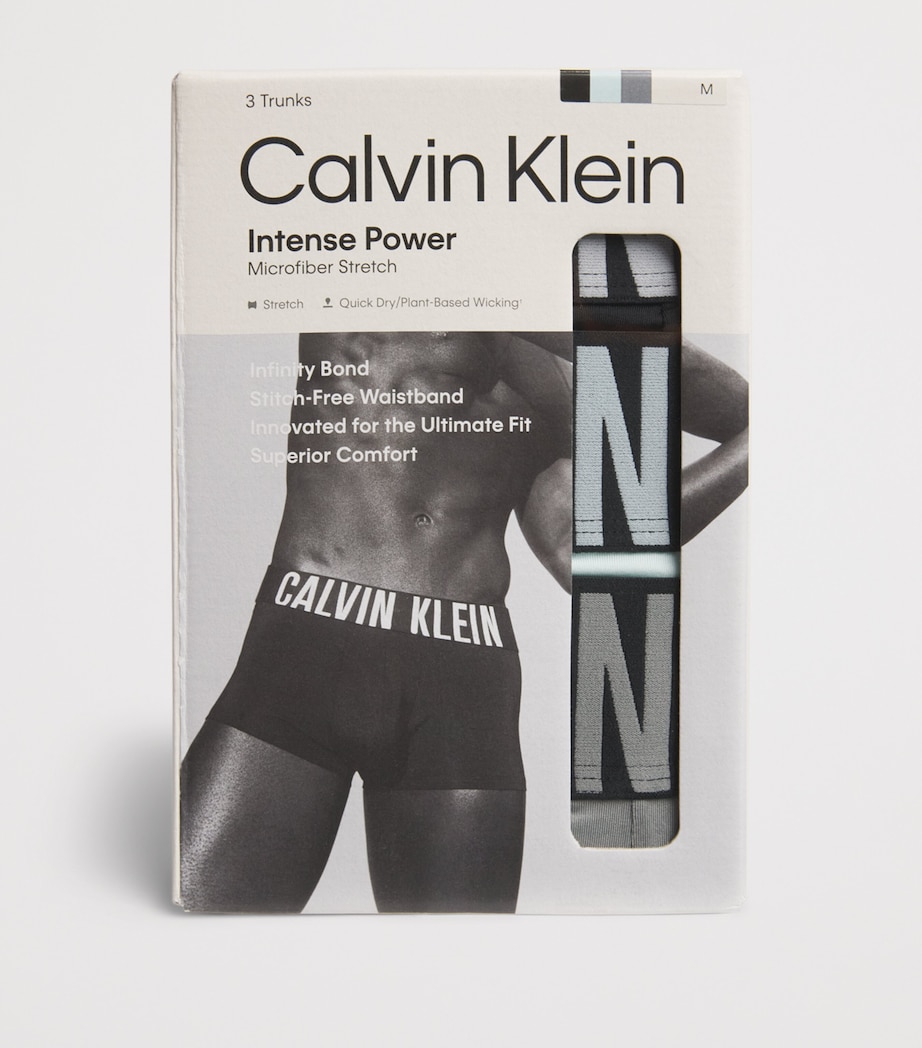 Calvin Klein Mens Intense Power Trunks (Pack of 3) Black/mist/mist Image 4