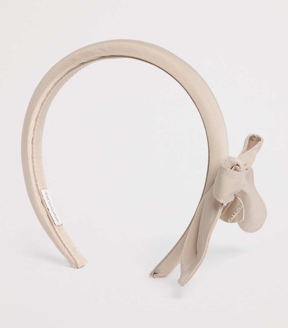 Monnalisa Satin Bow Headband Panna Image 2