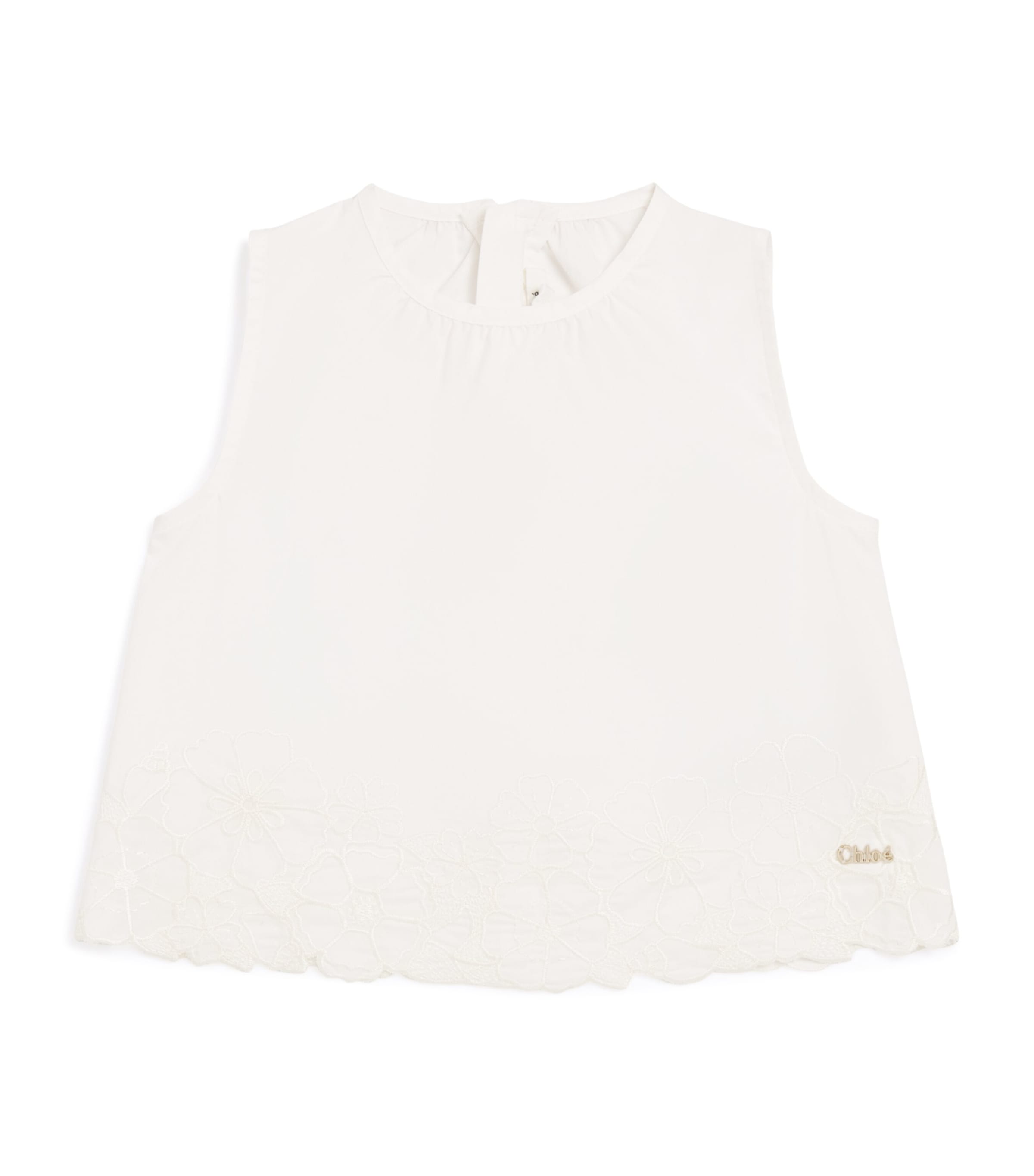 Chloé Kids Floral Embroidered Blouse (6-36 Months) Image 1