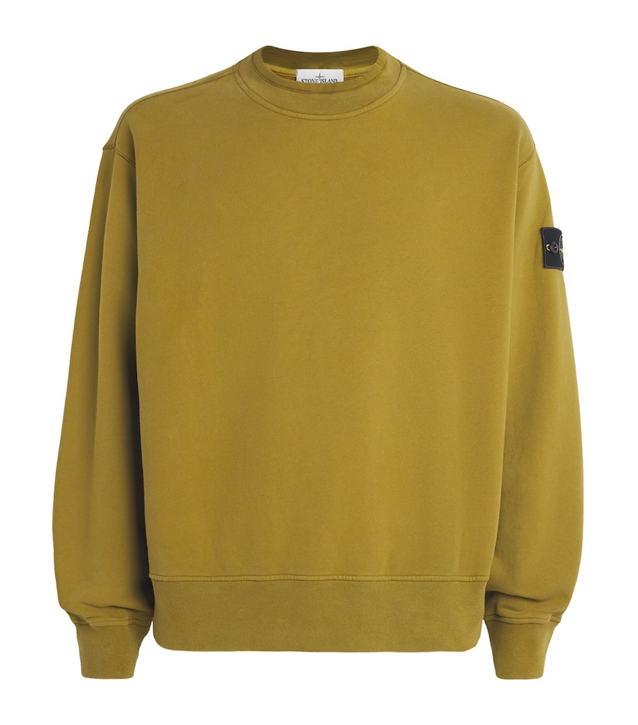 Stone Island Mens Cotton Rib-Knit Compass Sweatshirt Image 1