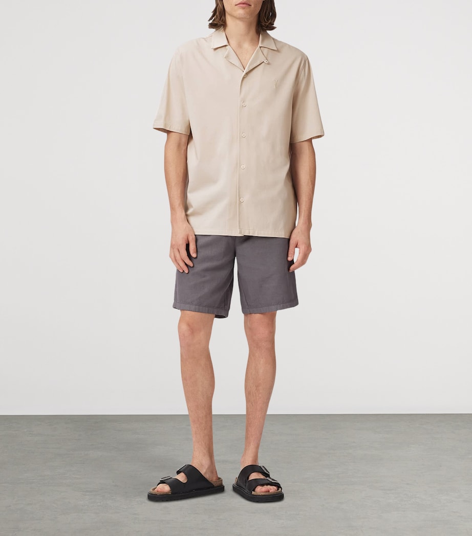 AllSaints Mens Organic Cotton Hudson Shirt Birch White Image 5