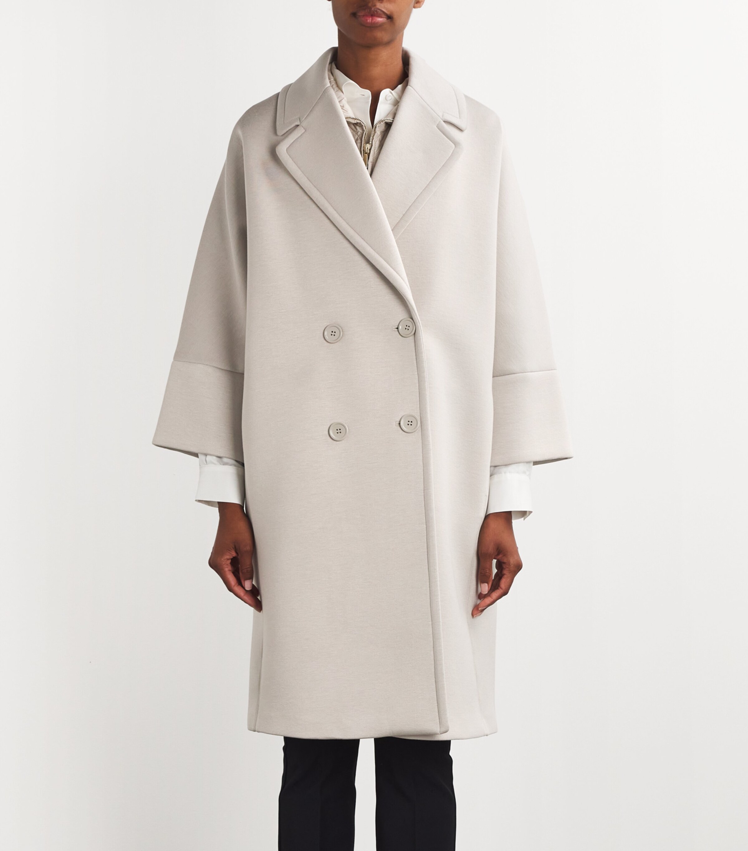 《送料無料 MAX MARA Double-breasted coat in jersey MARICA Max Mara Jersey Double-Breasted Coat | Harrods US