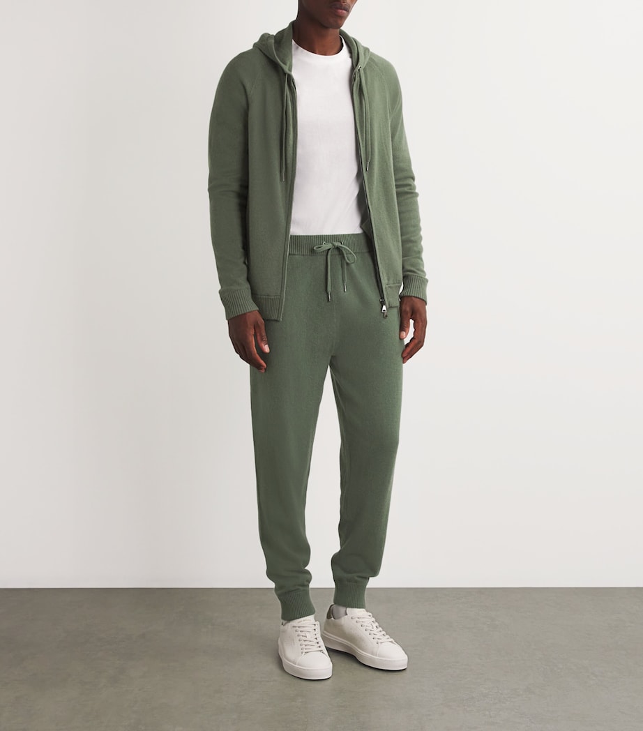 Derek Rose Mens Cashmere Finley Sweatpants Green Image 2
