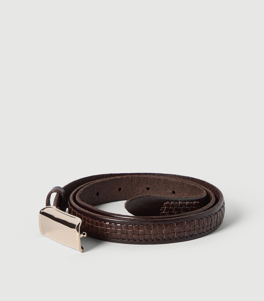 Brunello Cucinelli Leather Woven Belt Image 3