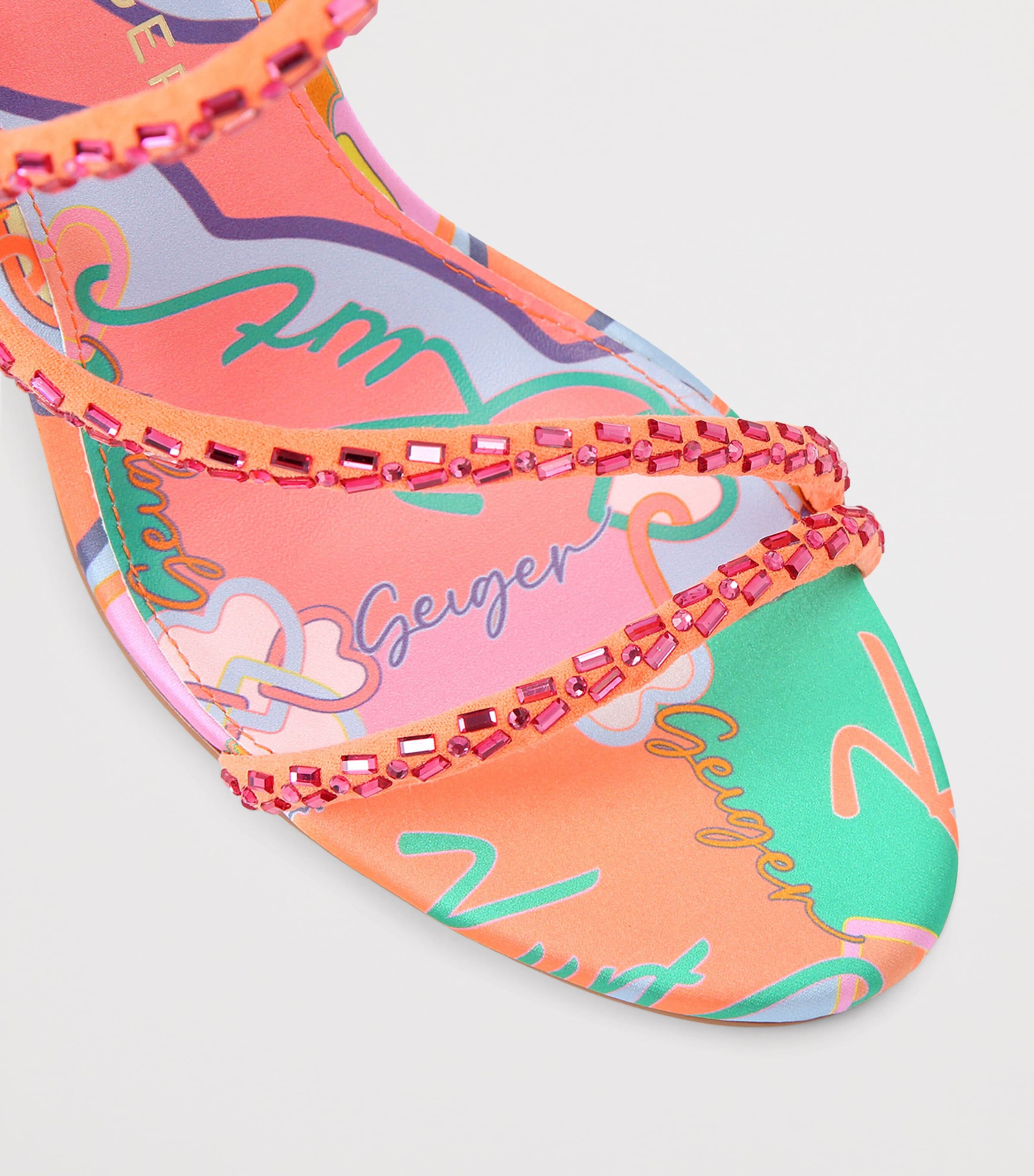 Kurt Geiger London Satin Spiral Sandals Pink Comb Image 2