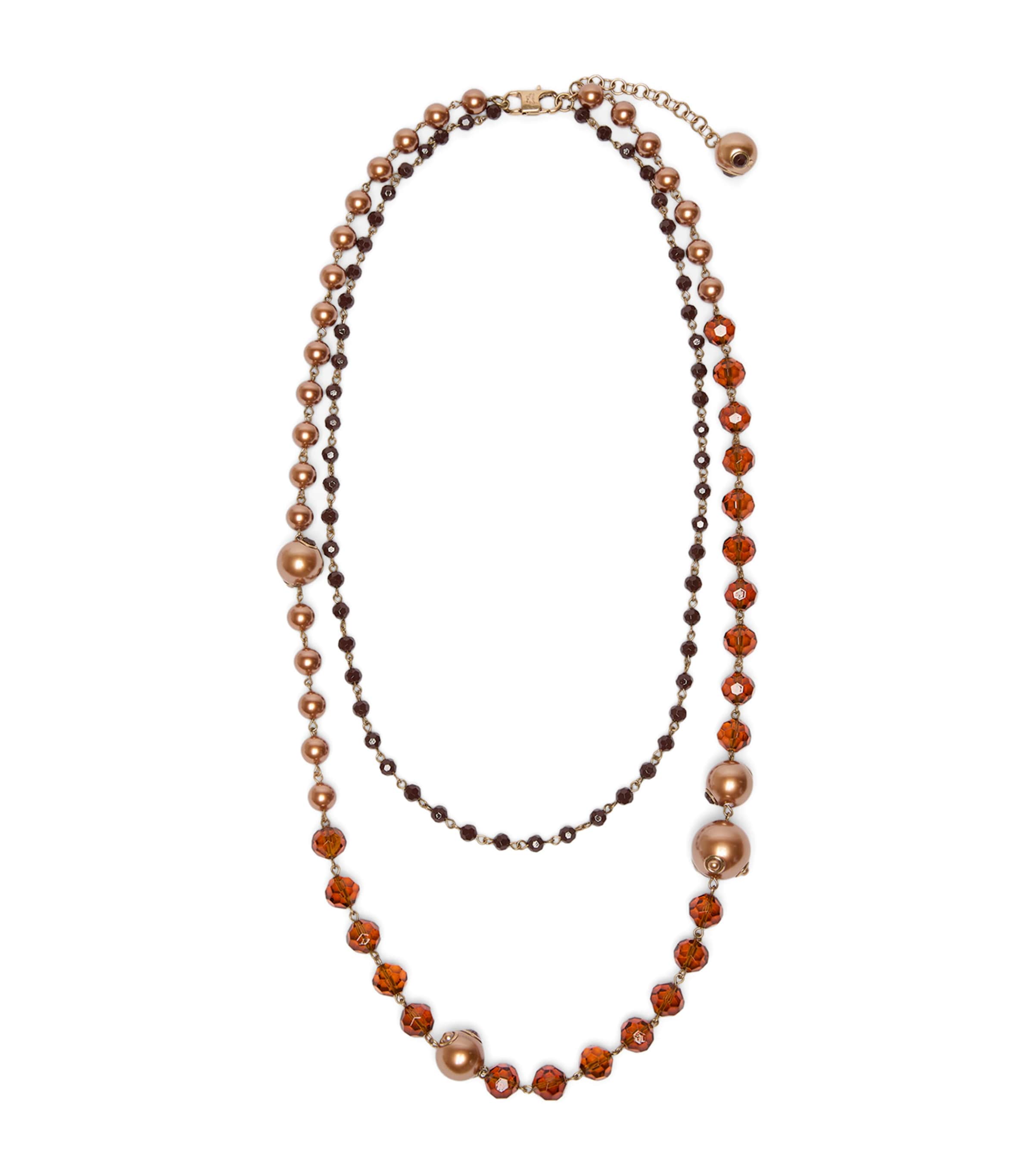 Weekend Max Mara Layered Bead Necklace Gold Image 1