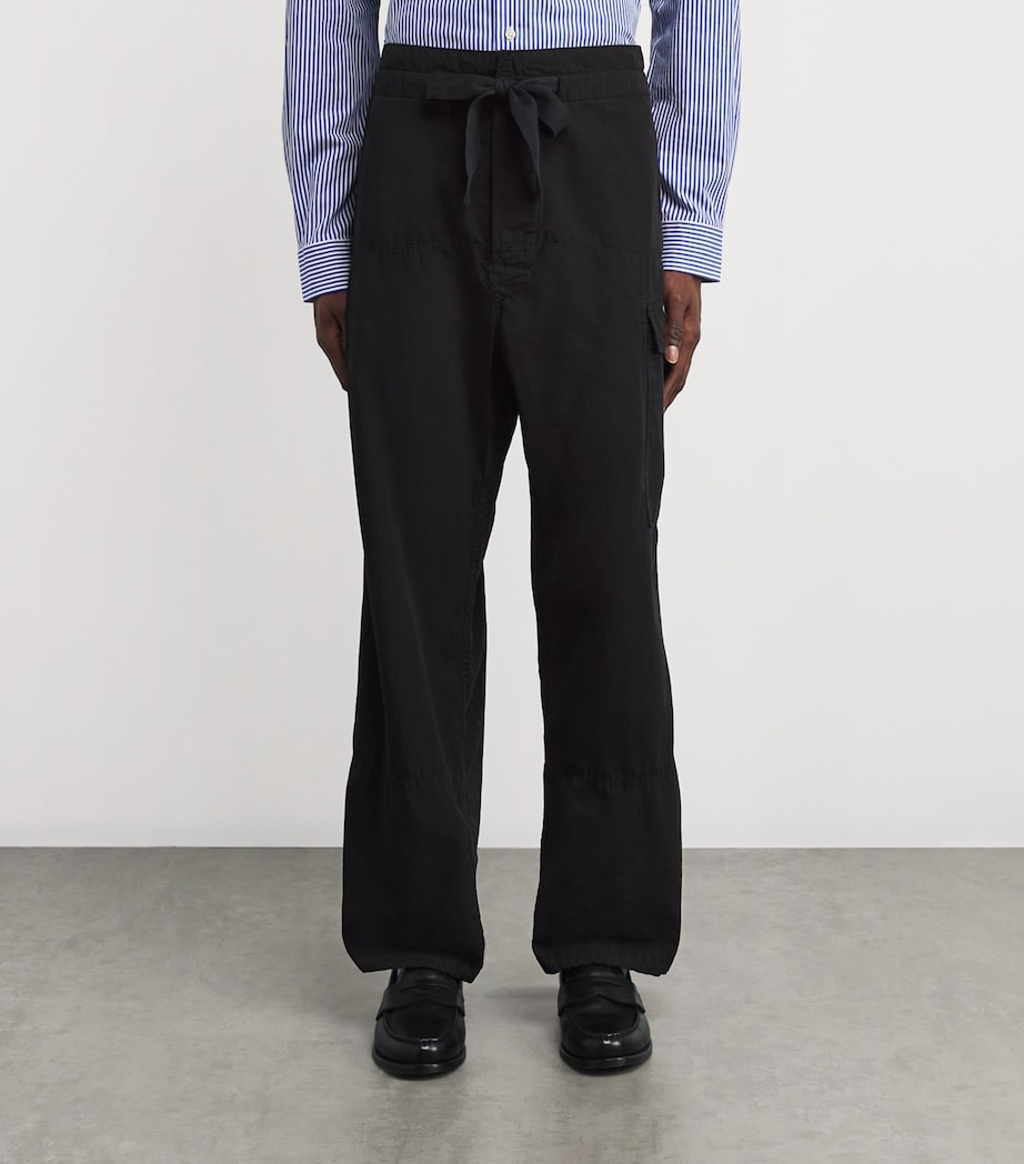 Cotton Canvas Cargo Trousers BLACK Image 3