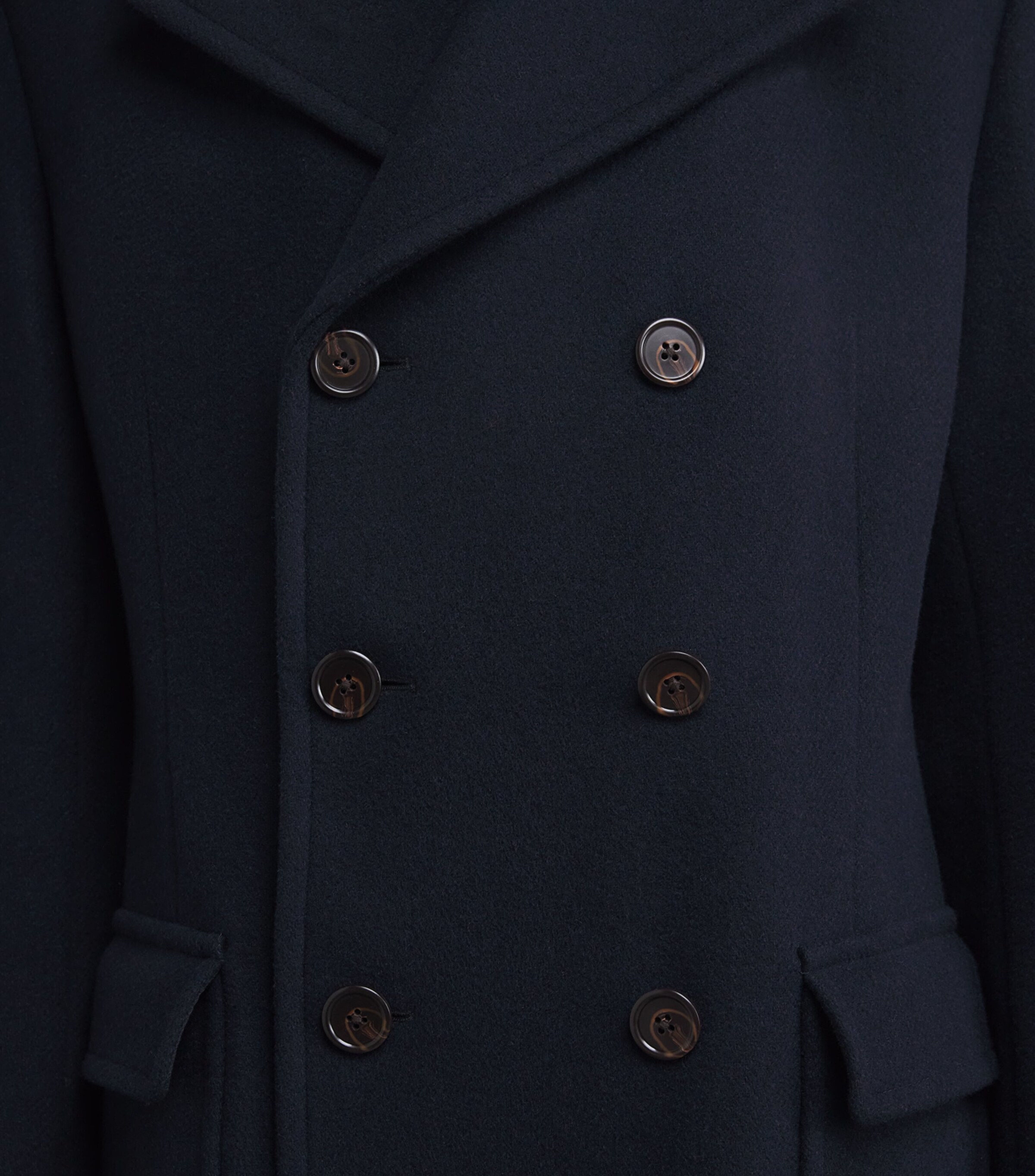 Polo Ralph Lauren Mens Wool-Blend Polo Soft Tailored Peacoat Navy Image 6