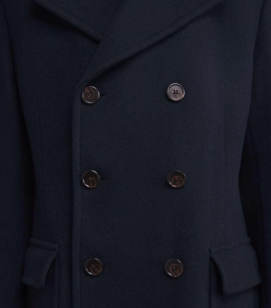 Wool-Blend Polo Soft Tailored Peacoat NAVY Image 6