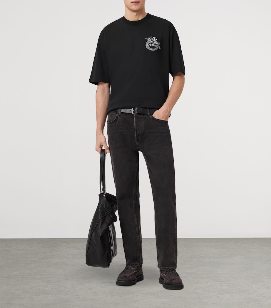 AllSaints Mens Organic Cotton Terra T-Shirt Jet Black Image 5