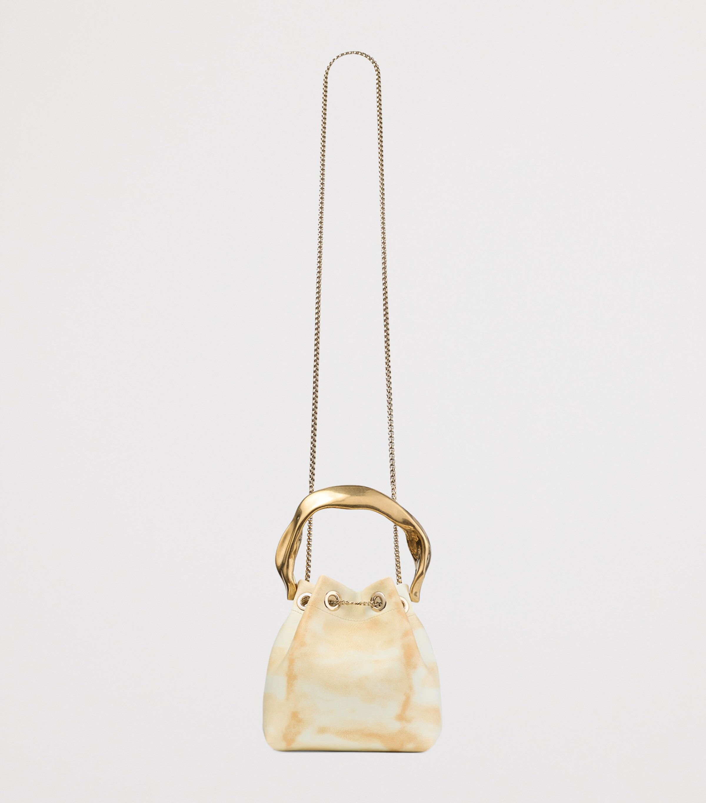 Jimmy Choo Bon Bon Lambskin Top-Handle Bag Natural Mix/gold Image 3