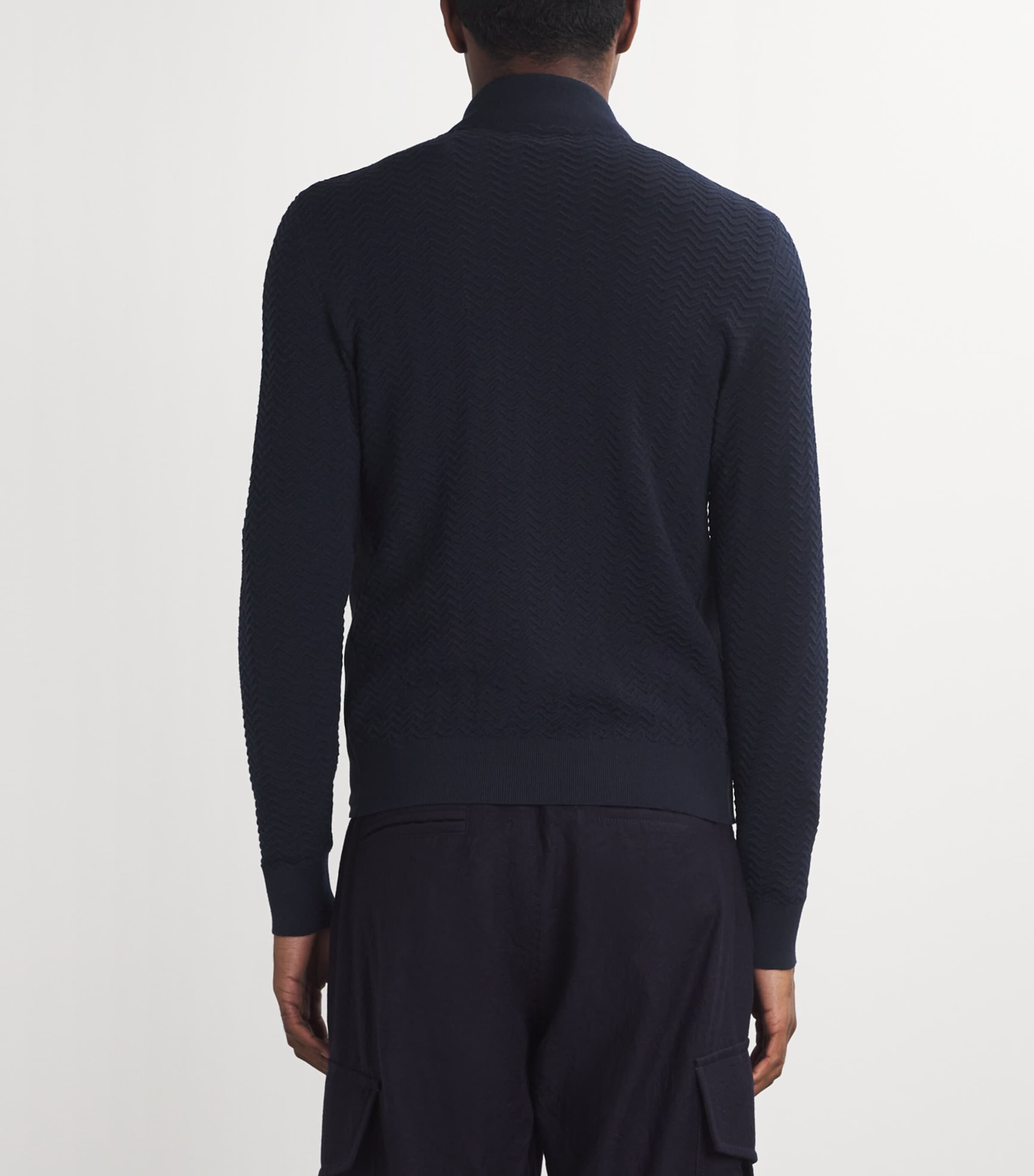 Suede Virgin Wool-Sleeve Bomber Jacket UB109 Image 4