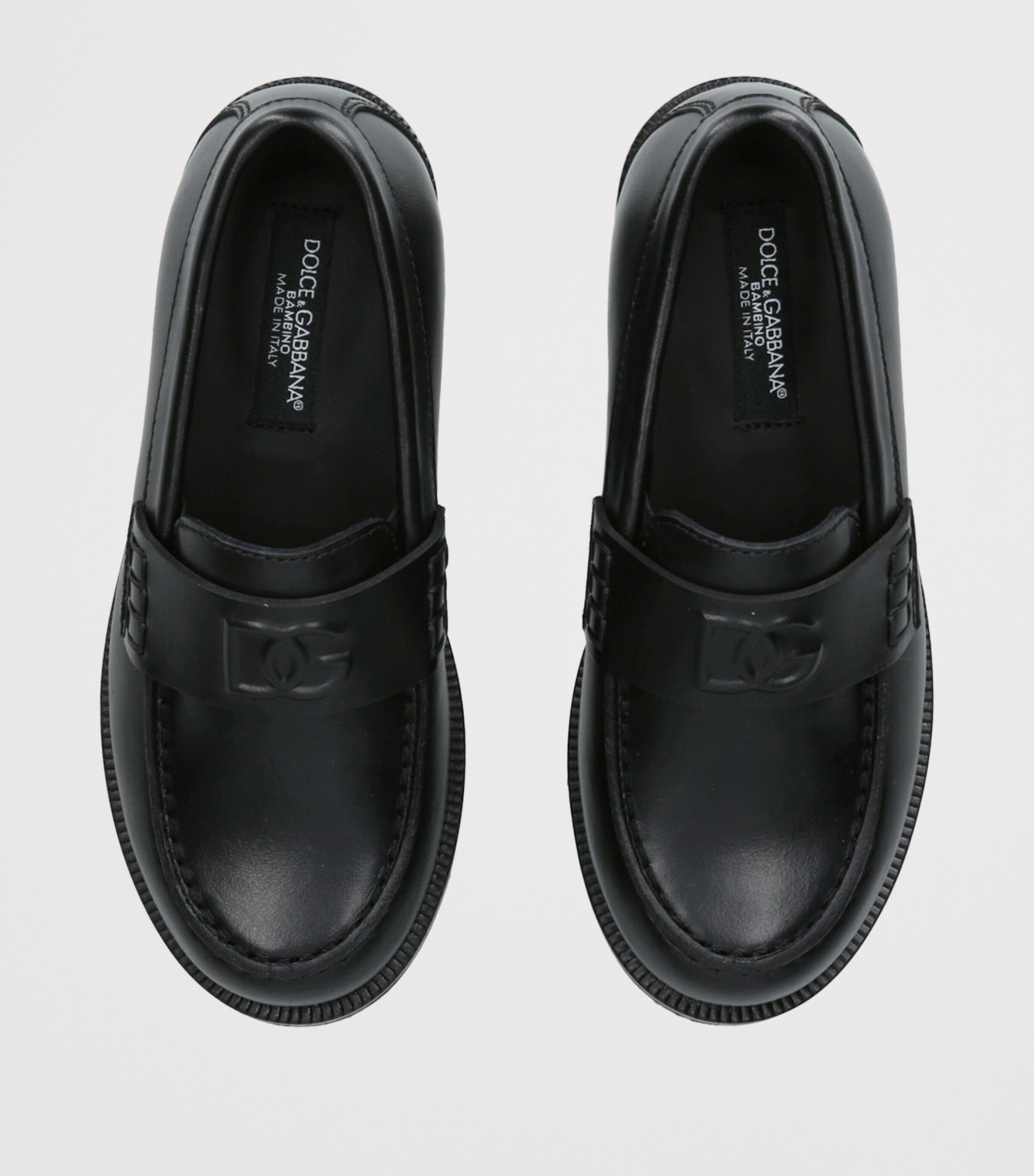 Leather Embossed DG Loafers BLACK Image 4