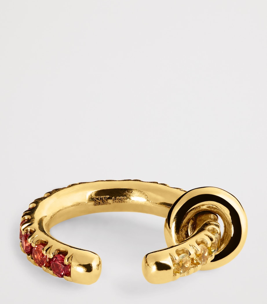 Yellow Gold and Sapphire Elara Single Ear Cuff YELLOW GOLD Image 3